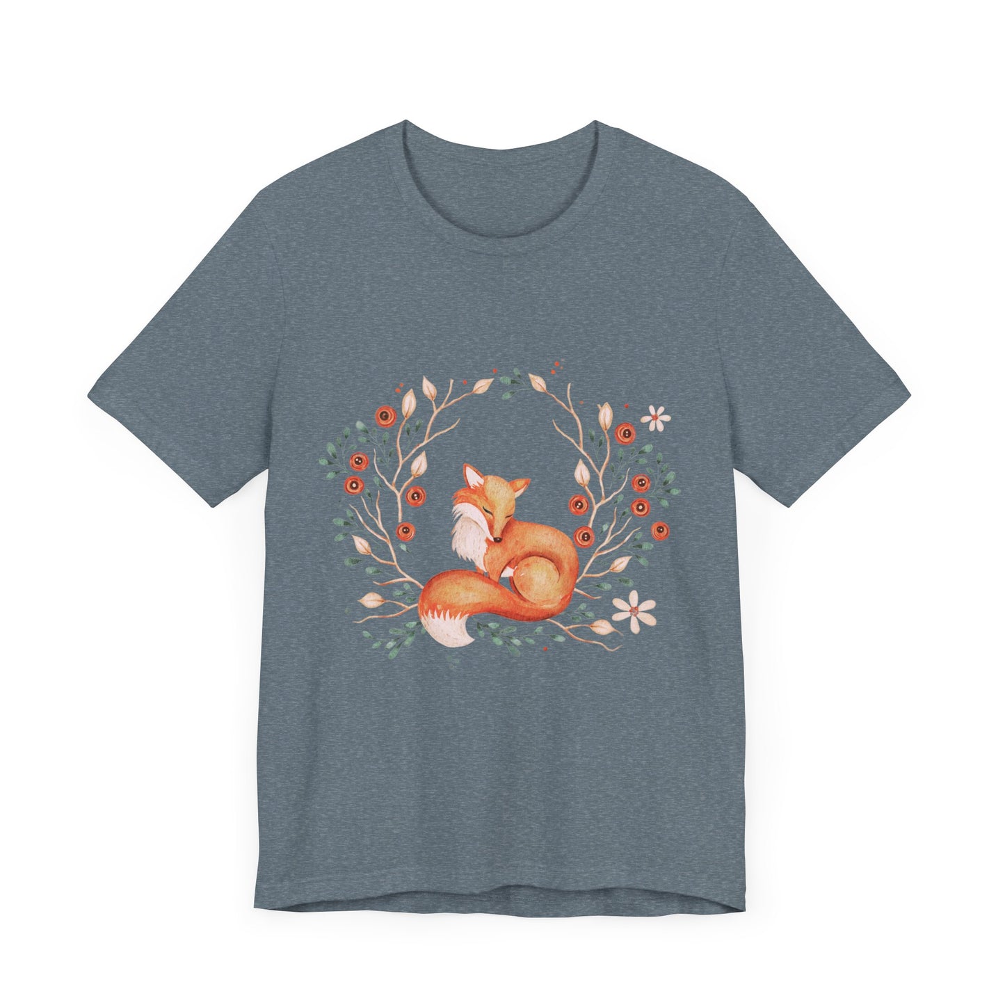 Whimsical Fox Unisex Jersey Tee, Forest Animal Shirt, Cute Gift for Nature Lovers, Relaxed Fit, Eco-Friendly Fabric