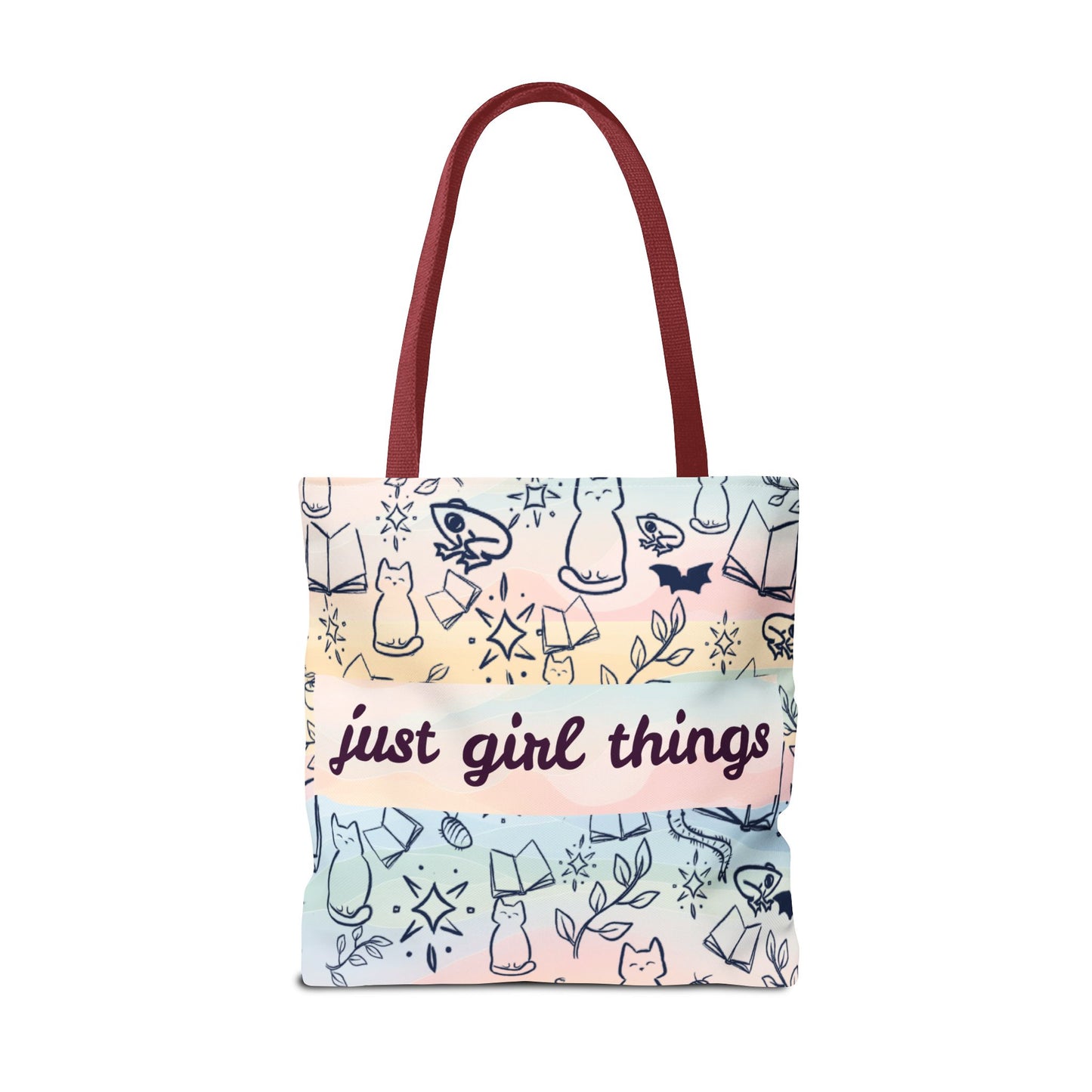 Just Girl Things Tote "Cats, Books, Frogs & Bats? Yes, Please!"