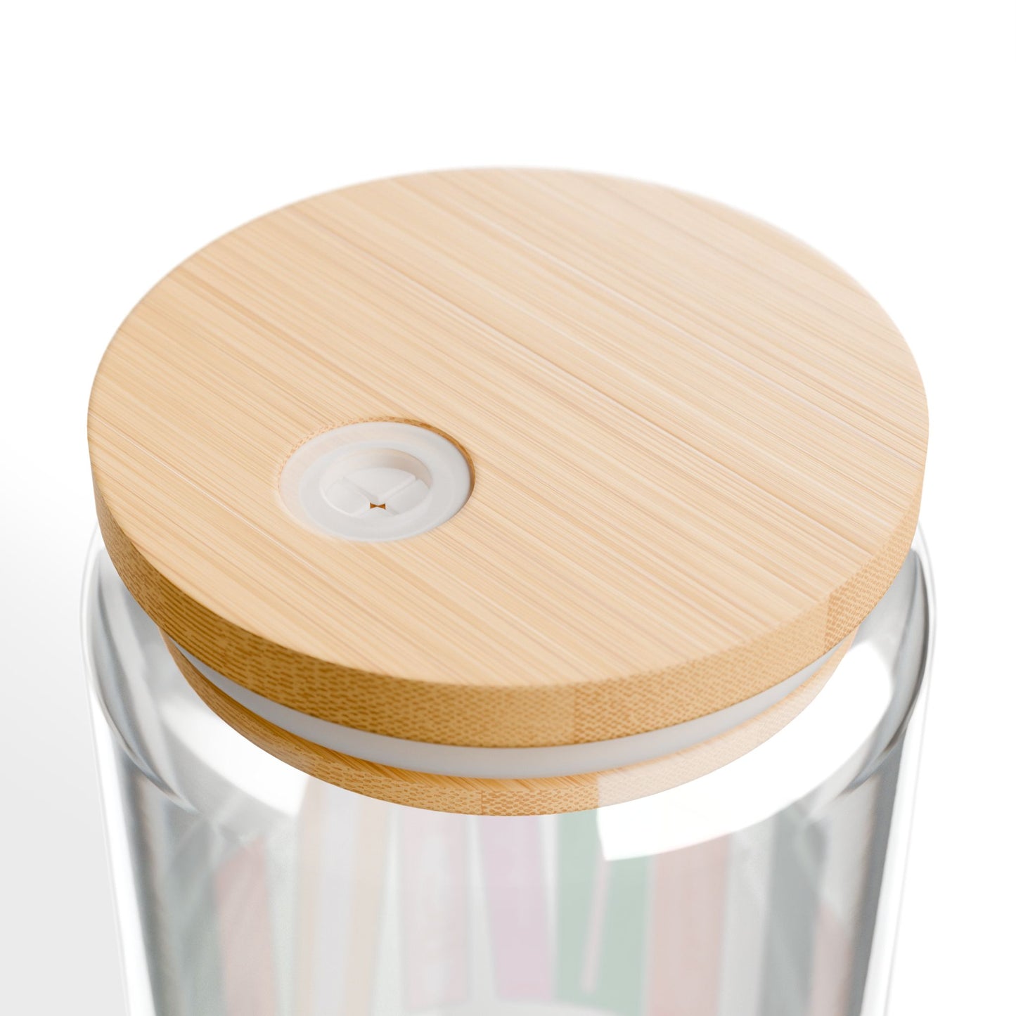 Chic Book Design Eco-Friendly Sipper Glass with Bamboo Lid | 16oz |