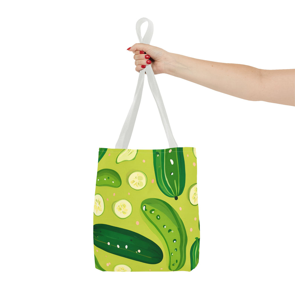 Pickles Pattern Tote Bag - Stylish Reusable Grocery & Beach Bag