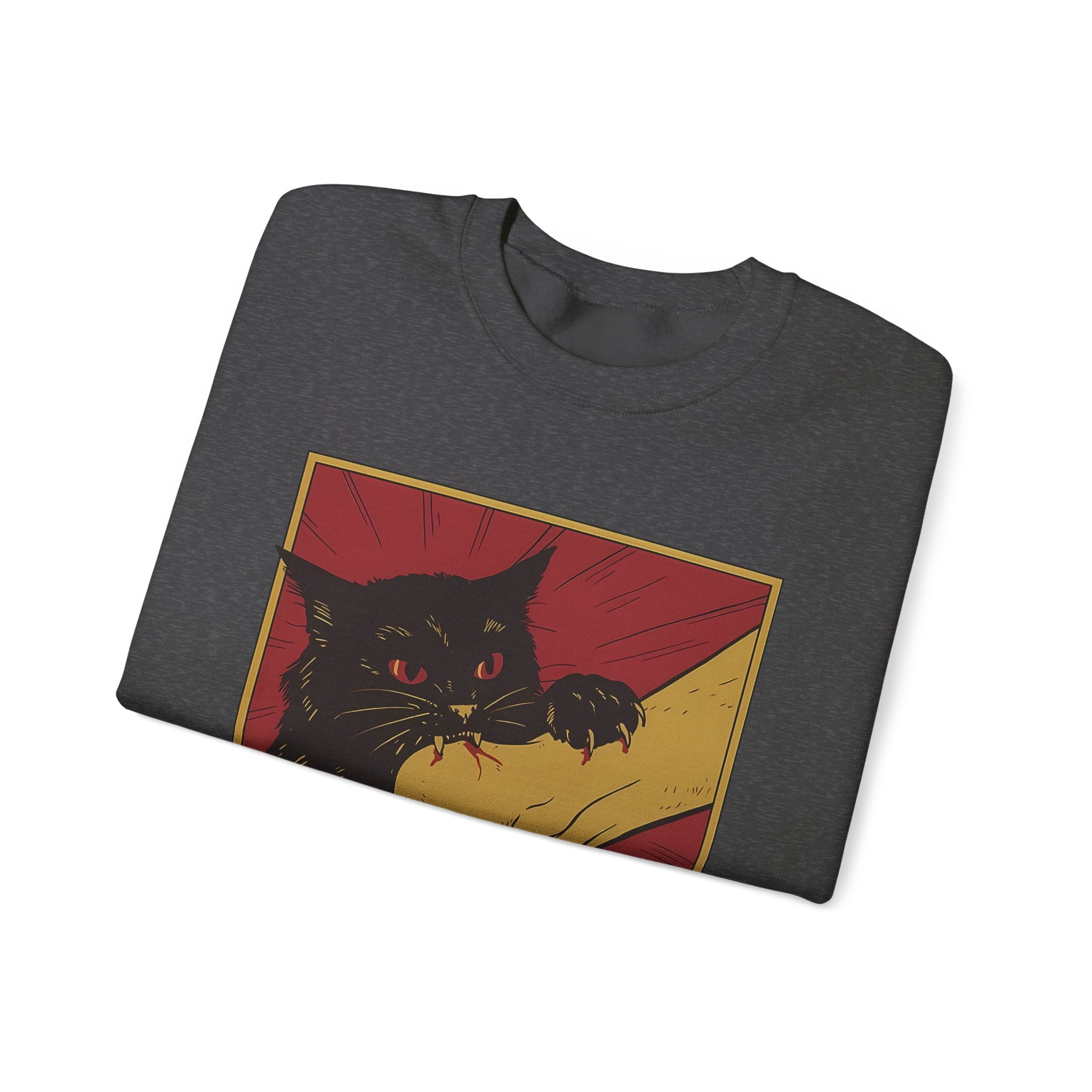 Cat Graphic Sweatshirt - Cozy Unisex Crewneck for Pet Lovers, Perfect for Casual Wear, Gift for Cat Owners, Fun and Comfy!