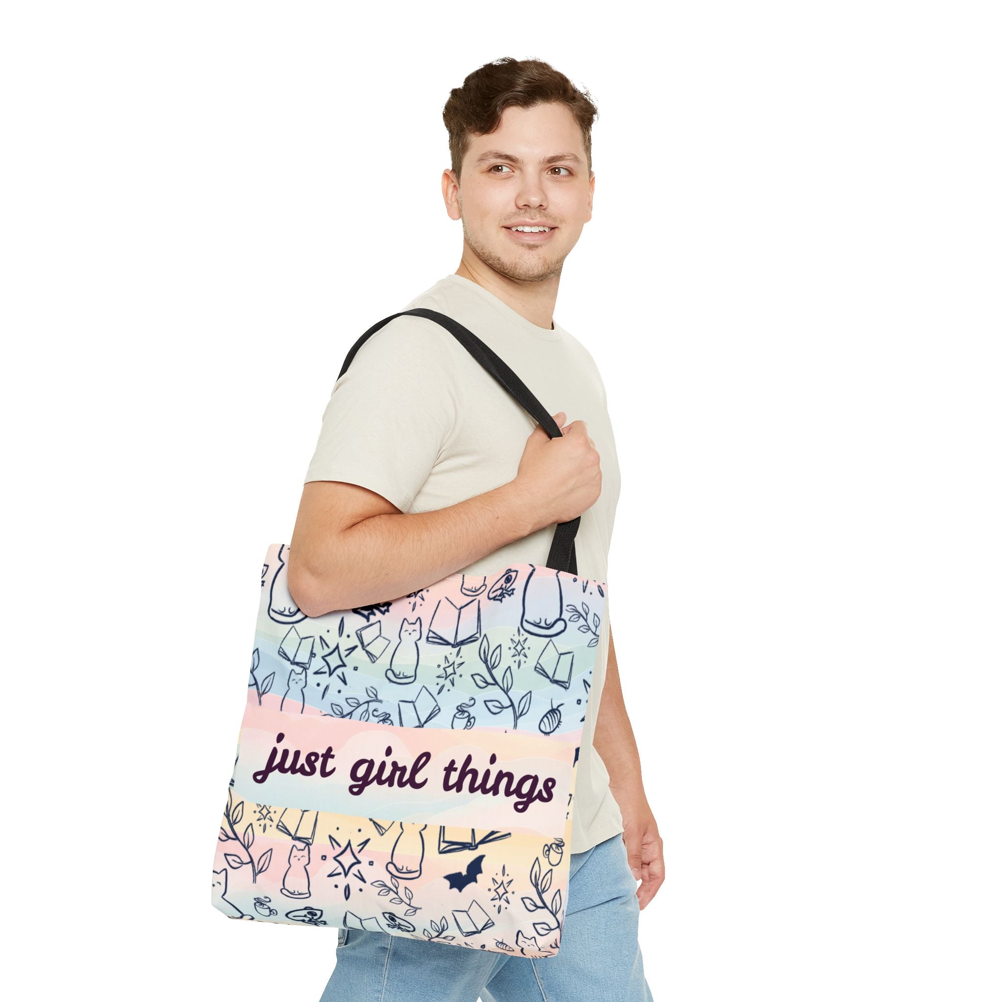 Just Girl Things Tote  "Cats, Books, Frogs & Bats? Yes, Please!"