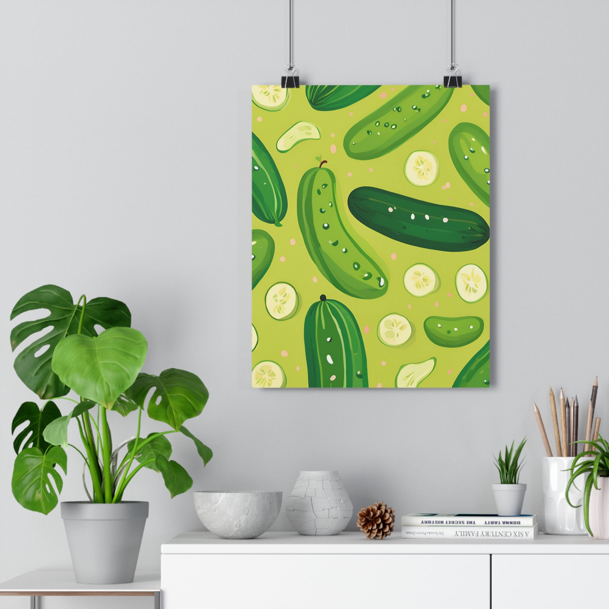 Whimsical Cucumber Giclée Art Print - Fun Kitchen Decor, Perfect for Food Lovers