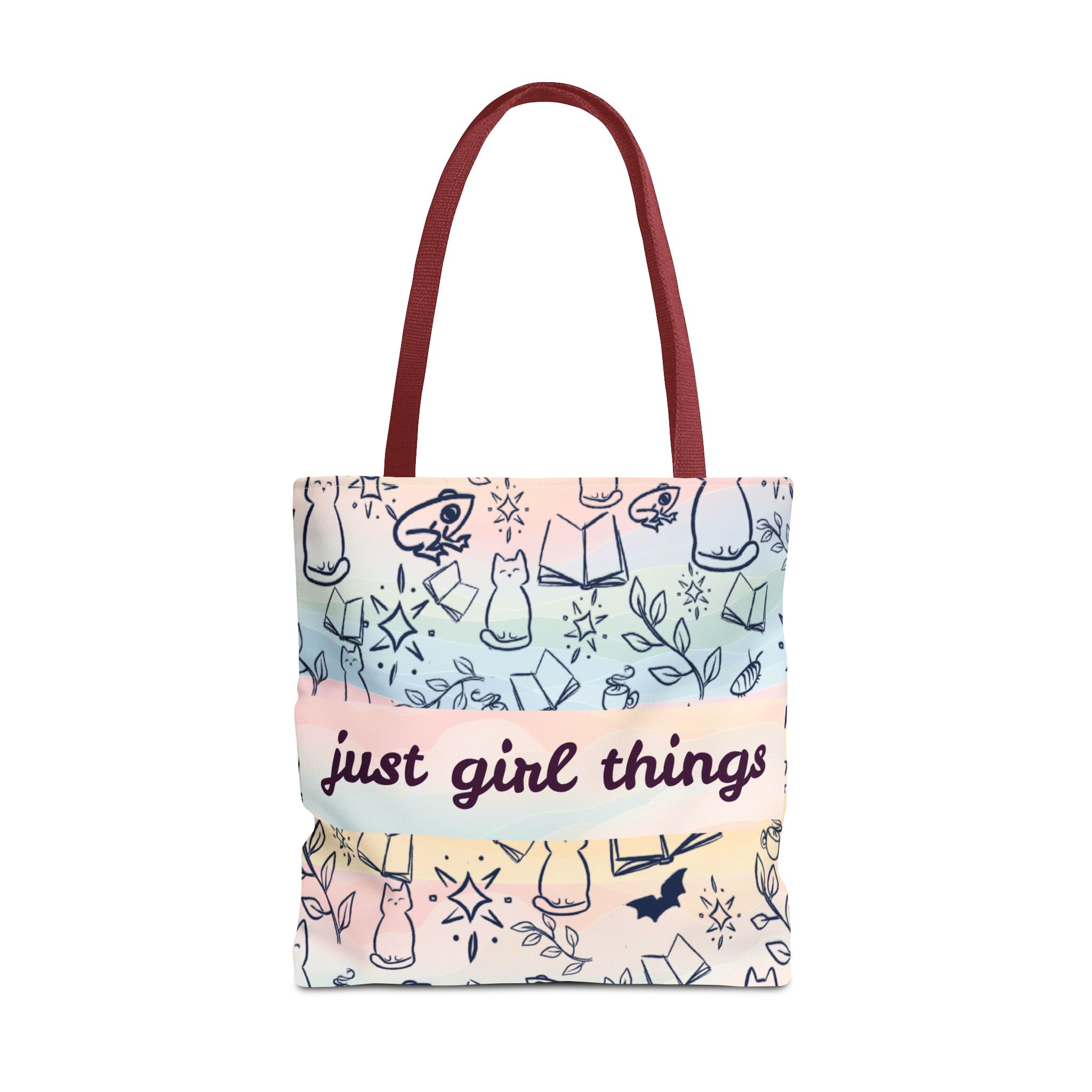Just Girl Things Tote  "Cats, Books, Frogs & Bats? Yes, Please!"