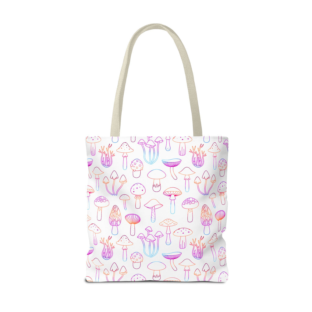 Colorful Mushroom Pattern Tote Bag - Eco-Friendly Grocery or Beach Tote