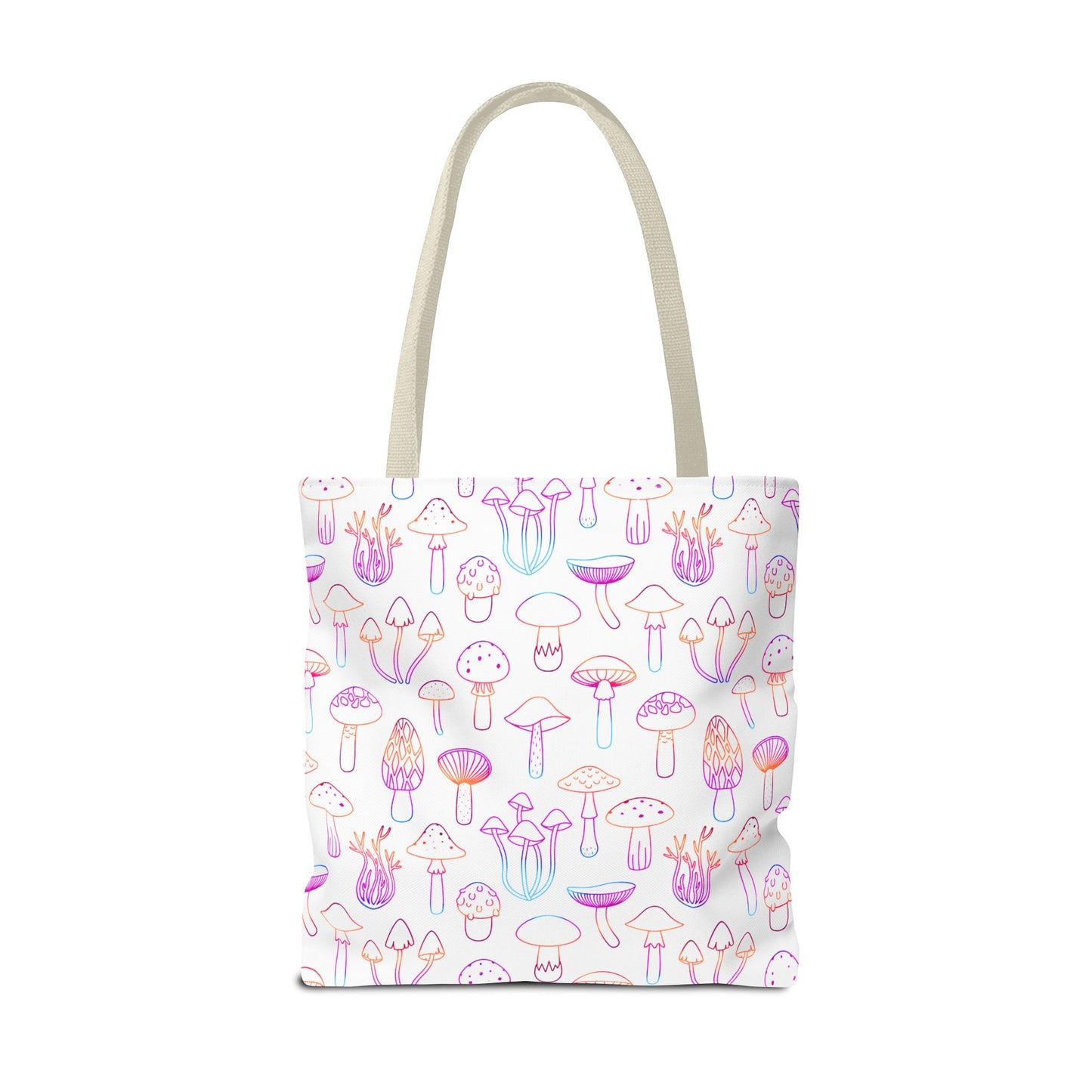 Colorful Mushroom Pattern Tote Bag - Eco-Friendly Grocery or Beach Tote