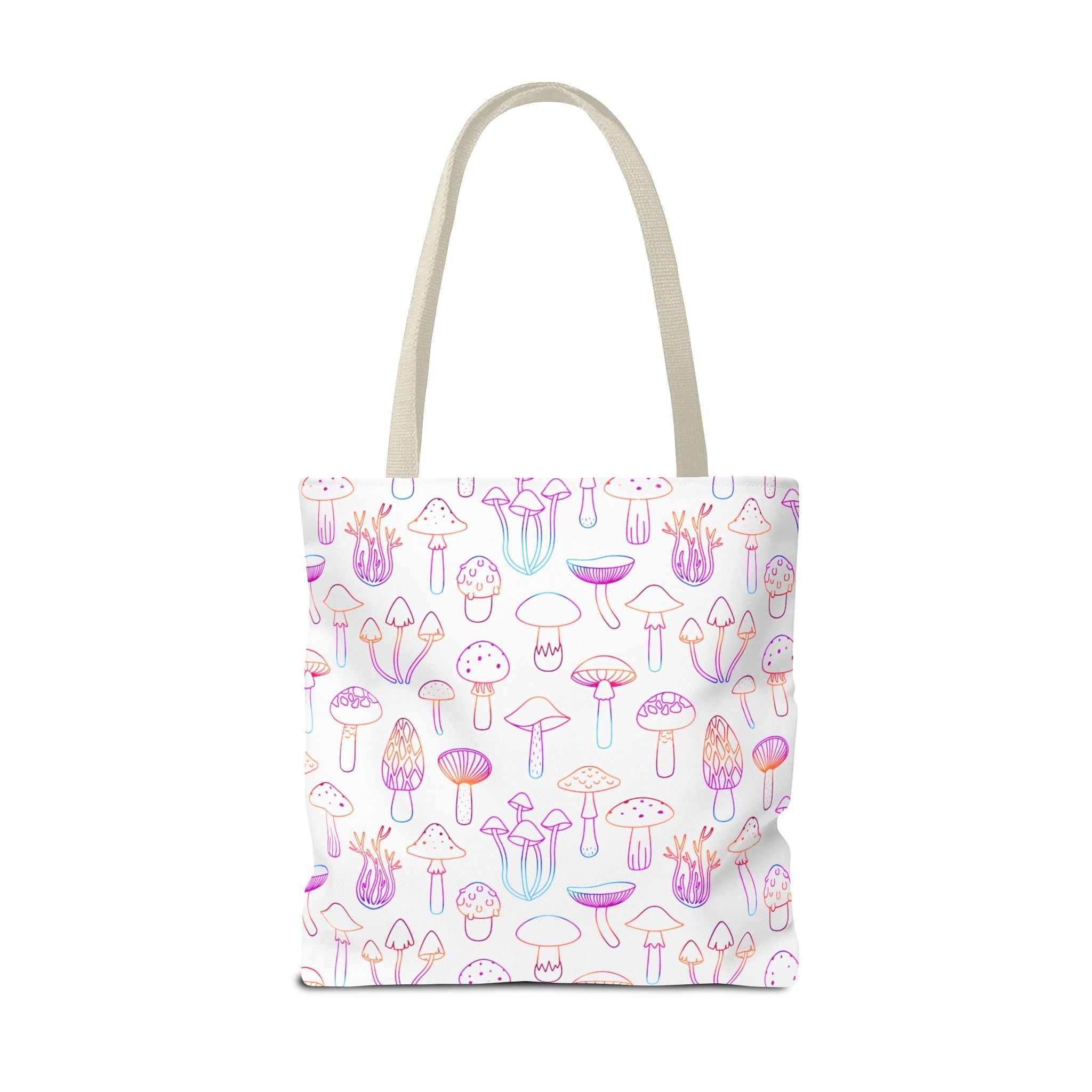 Colorful Mushroom Pattern Tote Bag - Eco-Friendly Grocery or Beach Tote