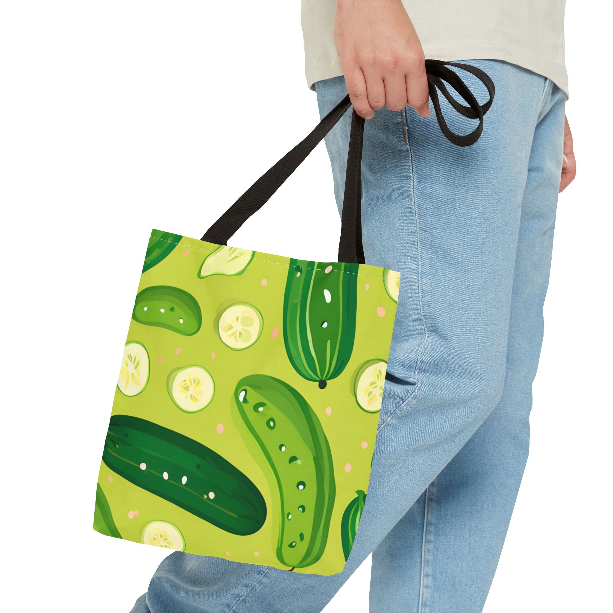 Pickles Pattern Tote Bag - Stylish Reusable Grocery & Beach Bag