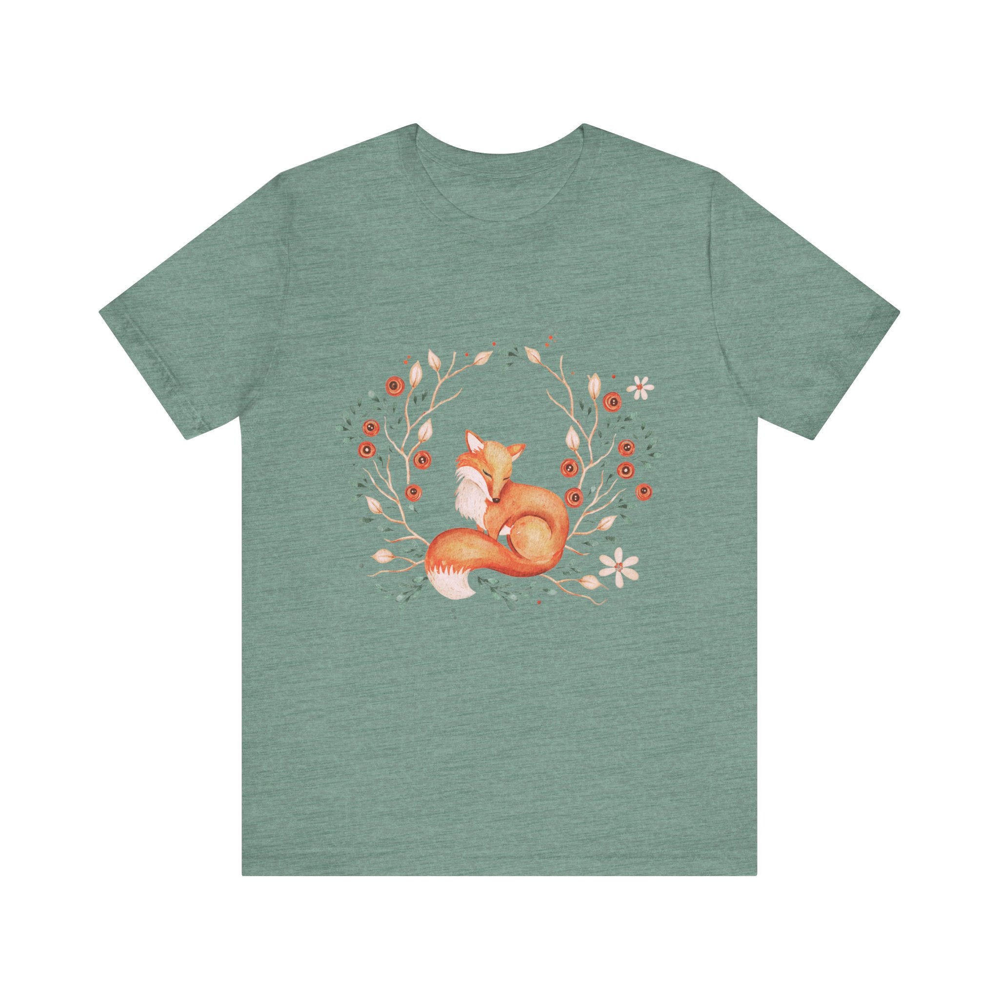 Whimsical Fox Unisex Jersey Tee, Forest Animal Shirt, Cute Gift for Nature Lovers, Relaxed Fit, Eco-Friendly Fabric