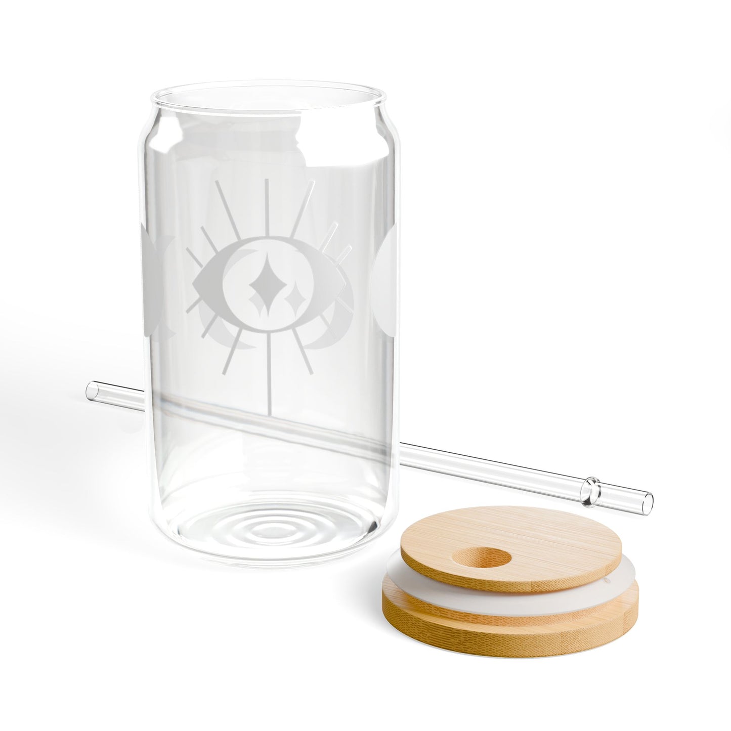 Stylish 16oz Sipper Glass with Bamboo Lid - Eco-Friendly Drinkware for Modern Living