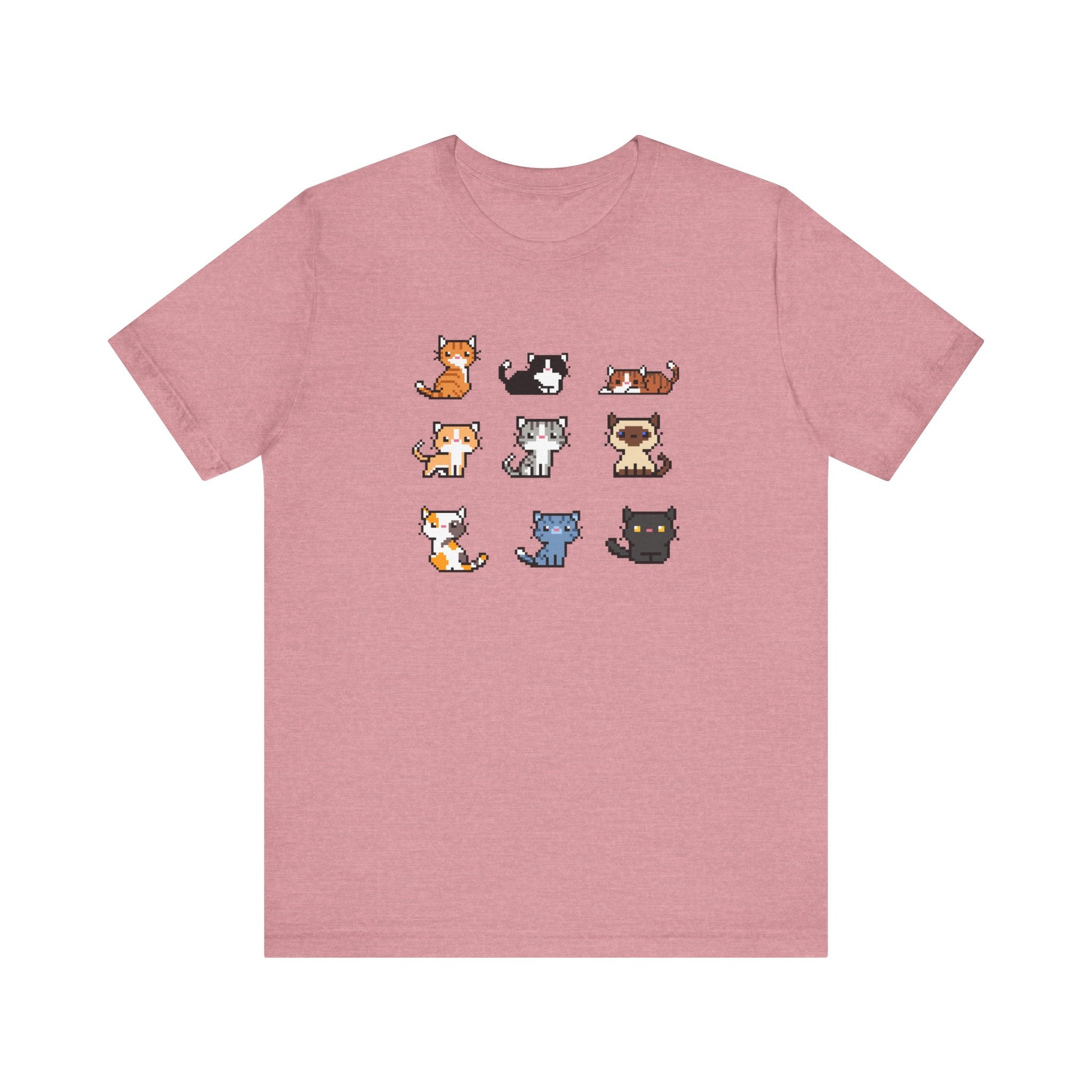 Cute Cat Pixel Art Unisex Short Sleeve Tee