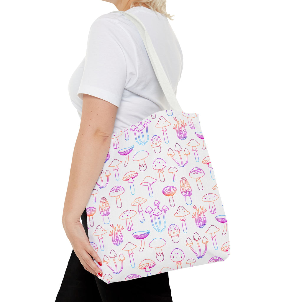 Colorful Mushroom Pattern Tote Bag - Eco-Friendly Grocery or Beach Tote
