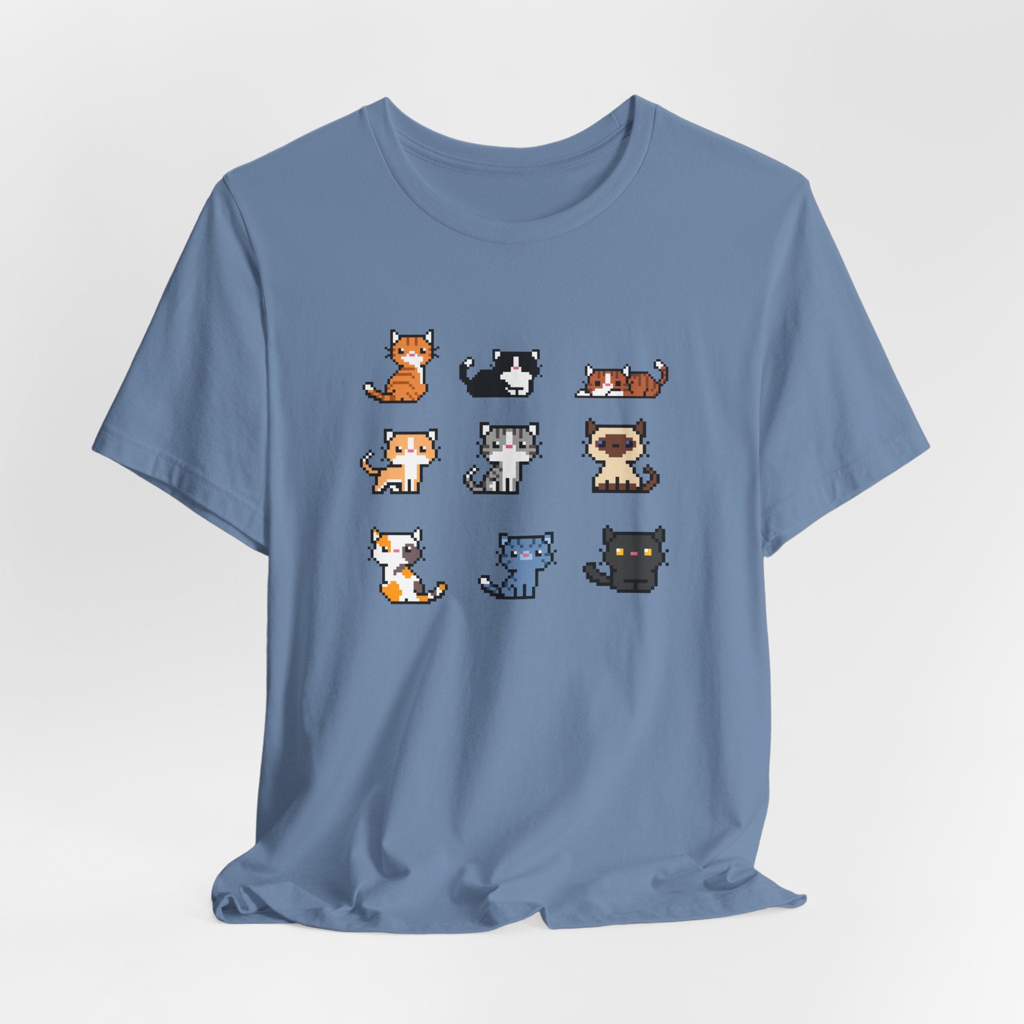 Cute Cat Pixel Art Unisex Short Sleeve Tee
