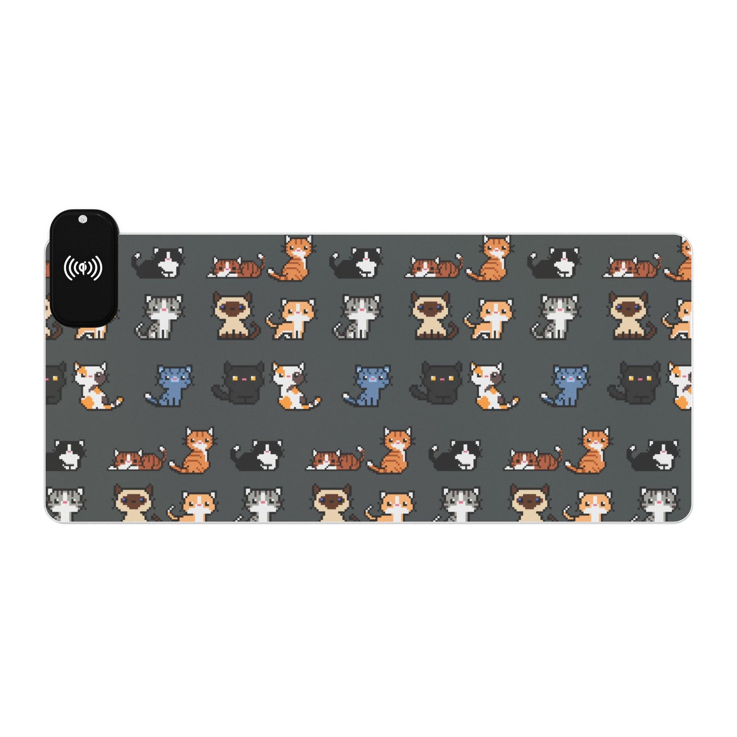 LED Cat-Themed Gaming Mouse Pad with Wireless Charging