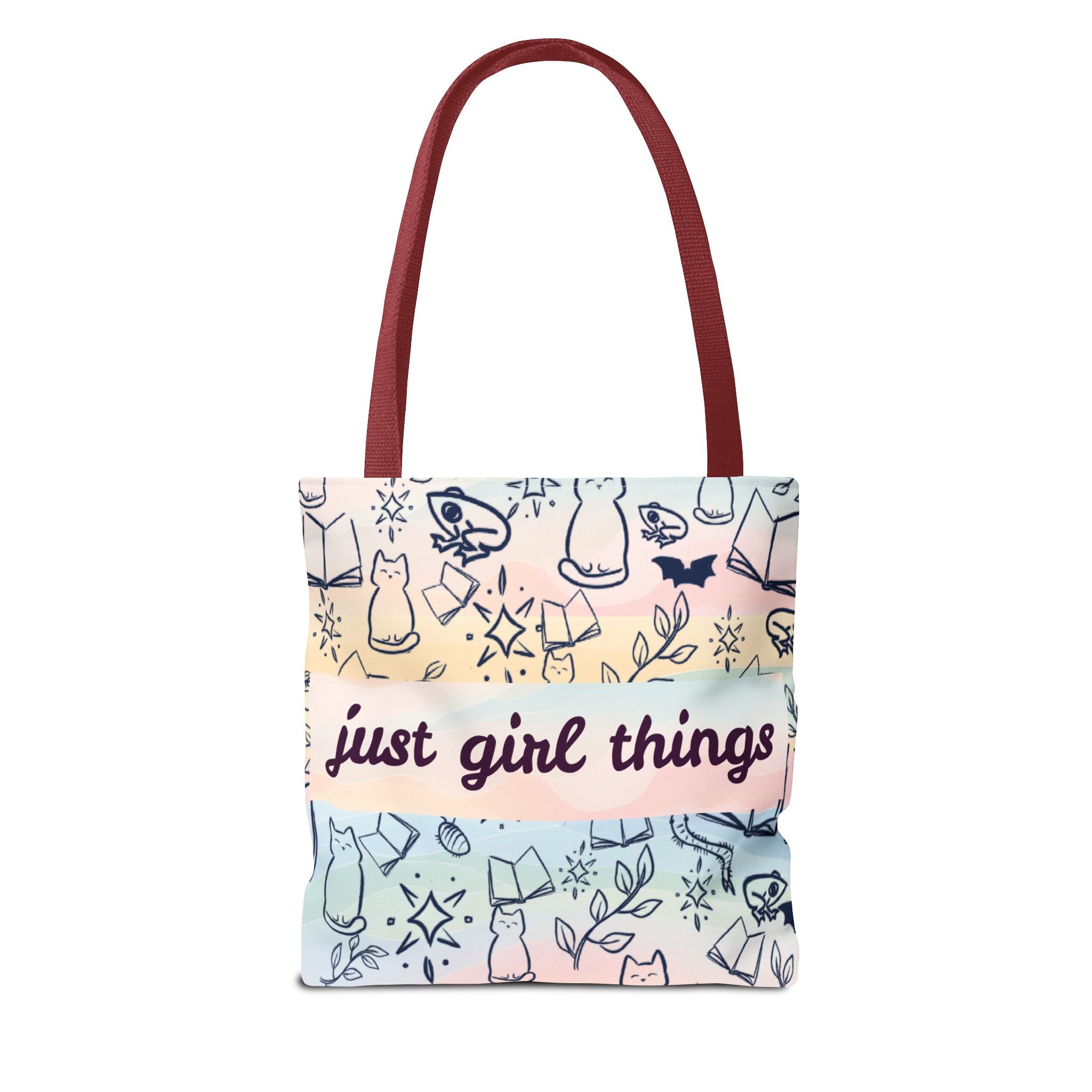 Just Girl Things Tote  "Cats, Books, Frogs & Bats? Yes, Please!"