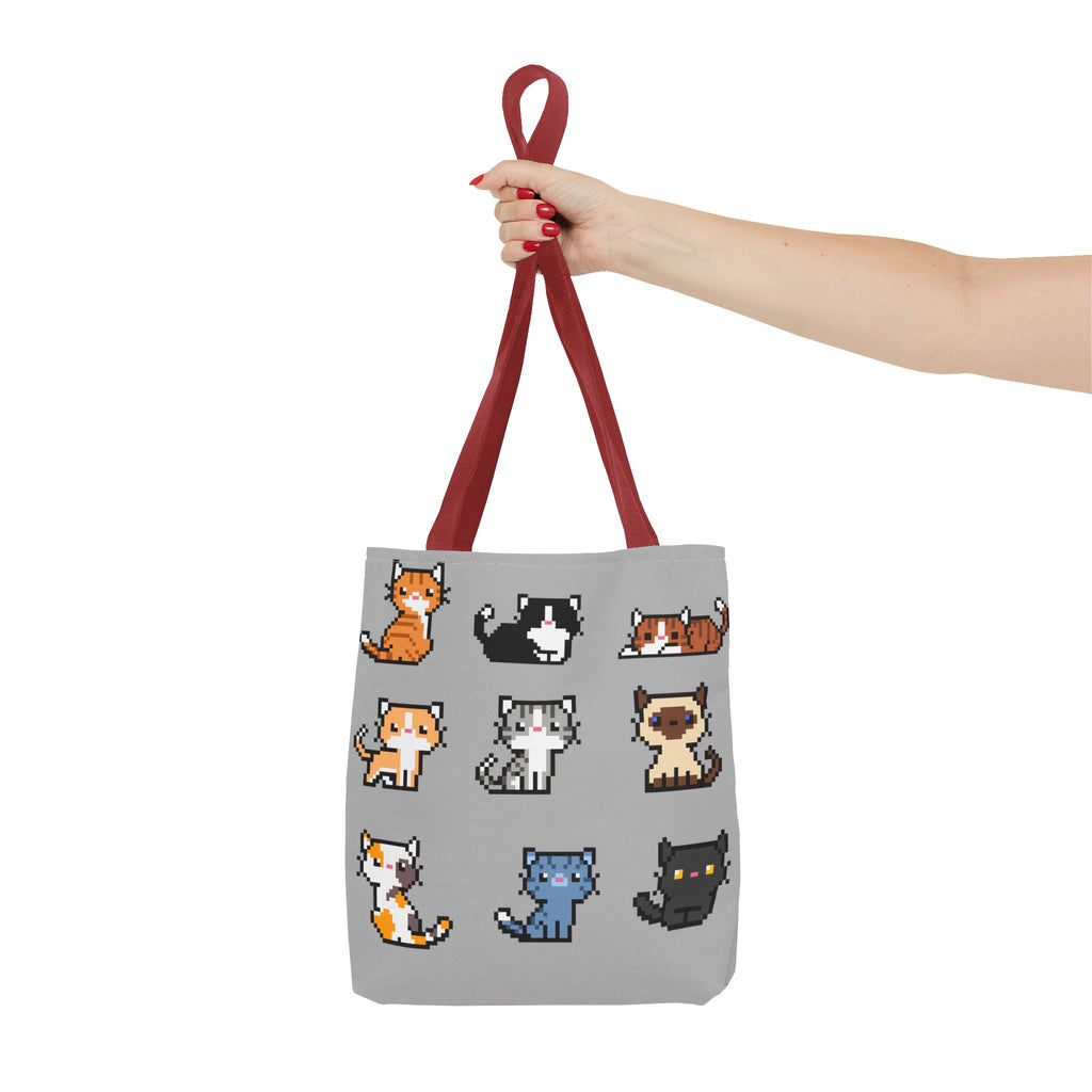 Cute Pixel Art Cat Tote Bag - Perfect for Cat Lovers & Everyday Use