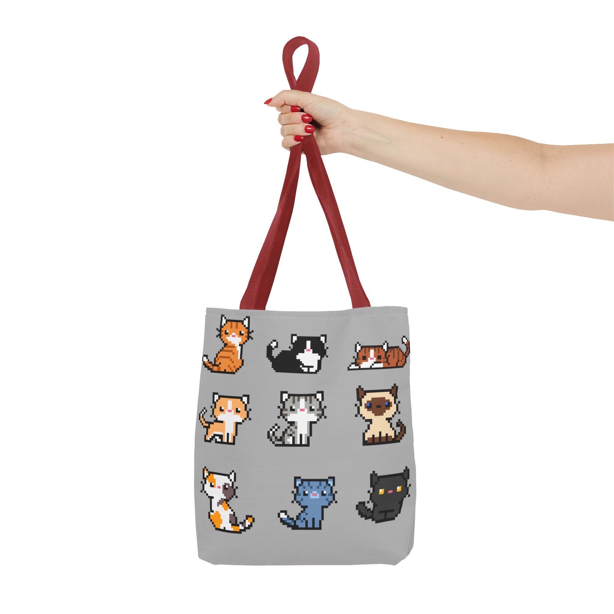 Cute Pixel Art Cat Tote Bag - Perfect for Cat Lovers & Everyday Use