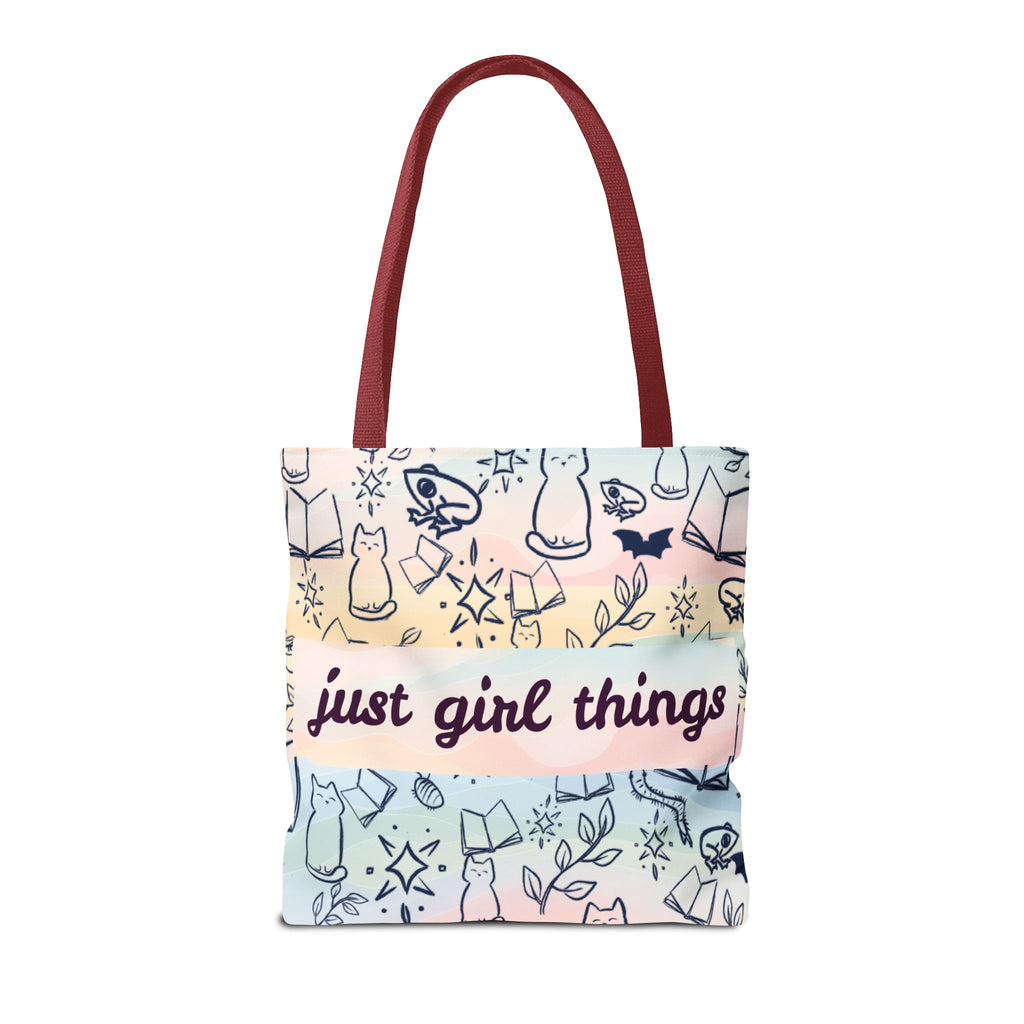Just Girl Things Tote  "Cats, Books, Frogs & Bats? Yes, Please!"
