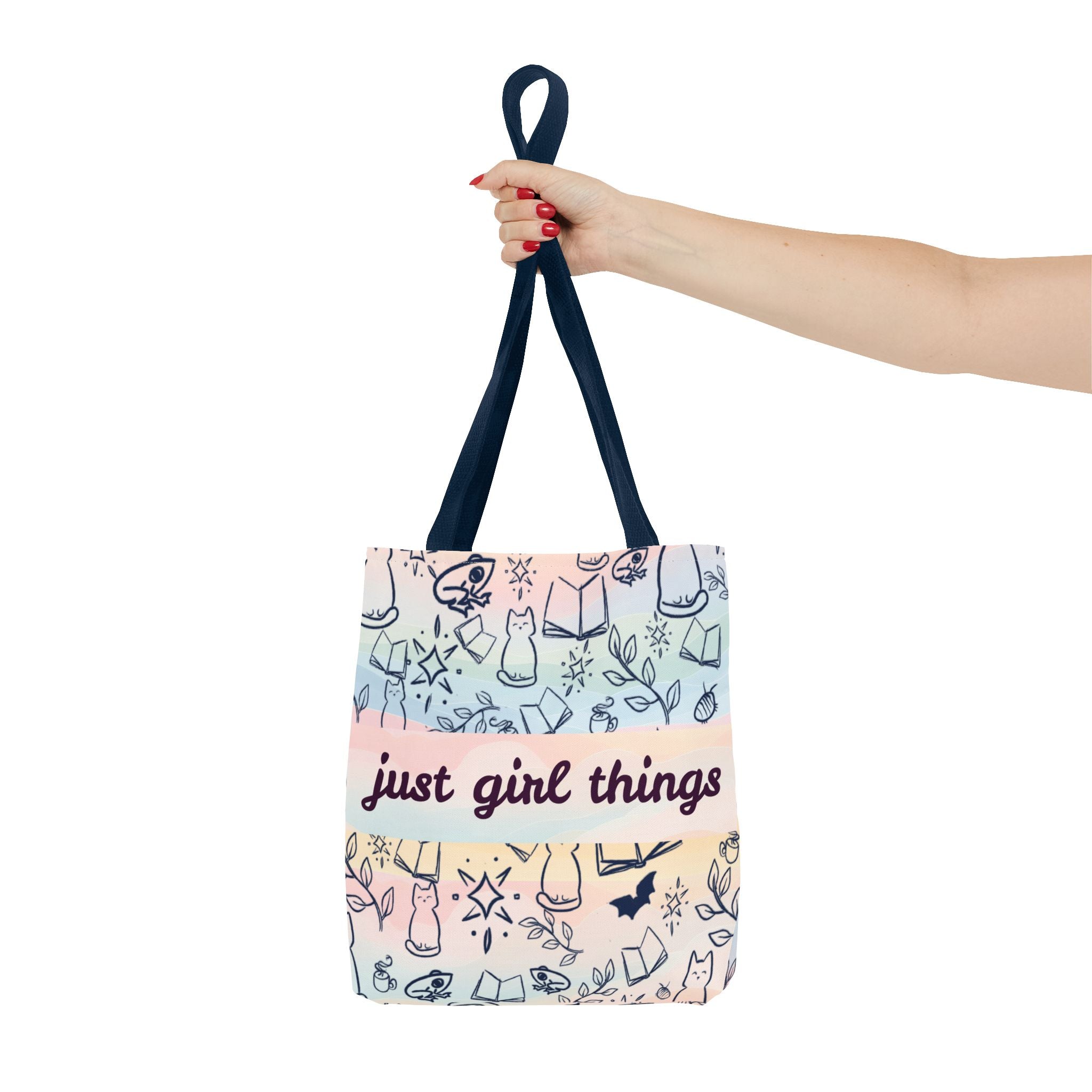 Just Girl Things Tote  "Cats, Books, Frogs & Bats? Yes, Please!"