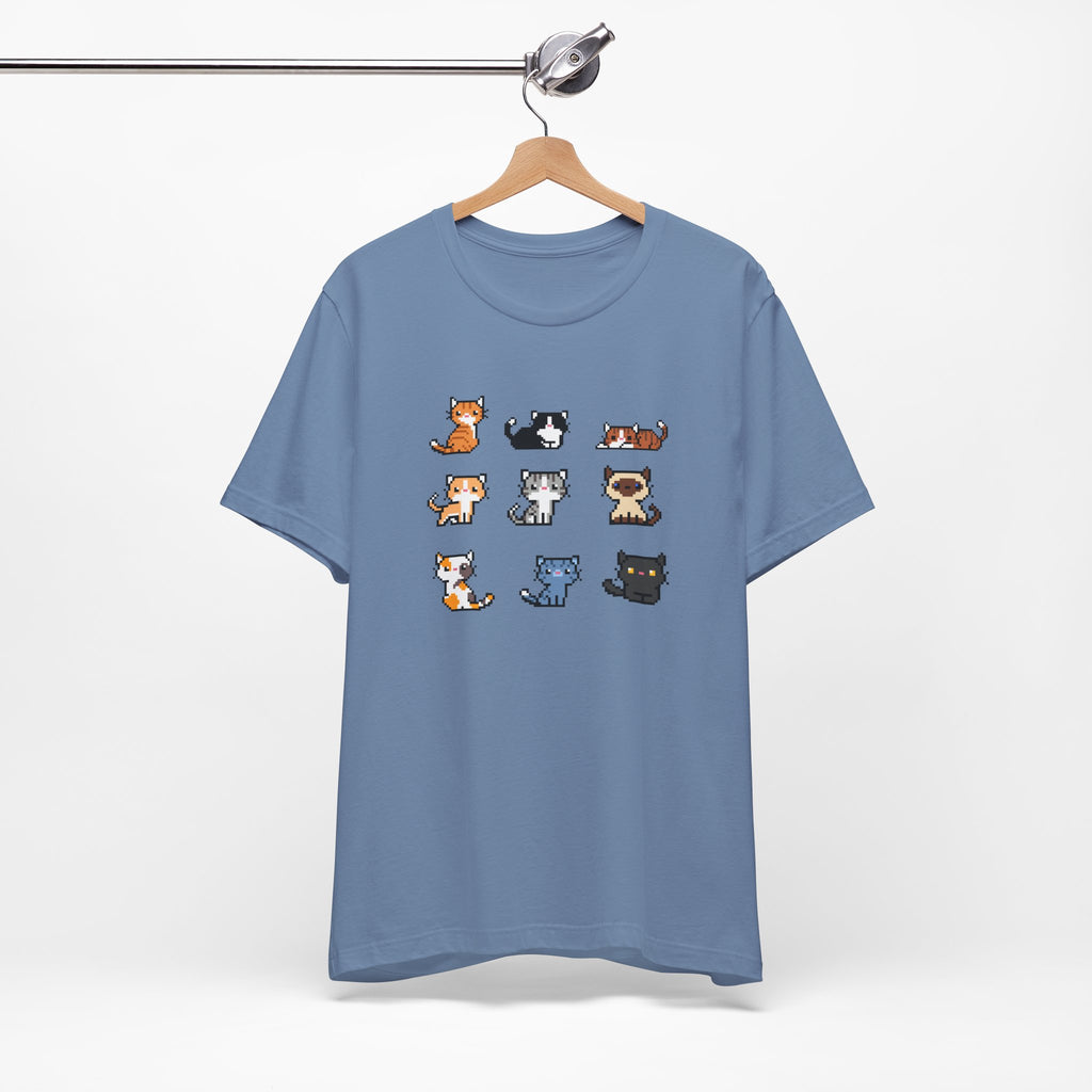 Cute Cat Pixel Art Unisex Short Sleeve Tee
