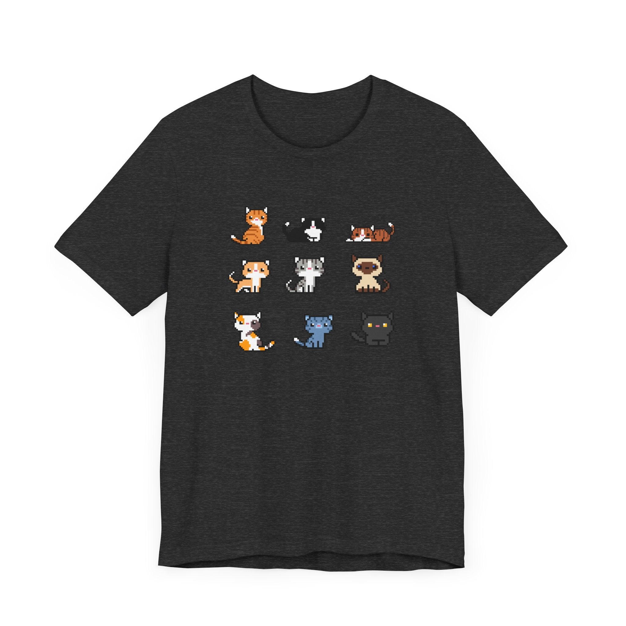 Cute Cat Pixel Art Unisex Short Sleeve Tee