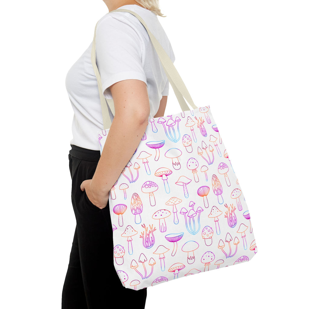 Colorful Mushroom Pattern Tote Bag - Eco-Friendly Grocery or Beach Tote