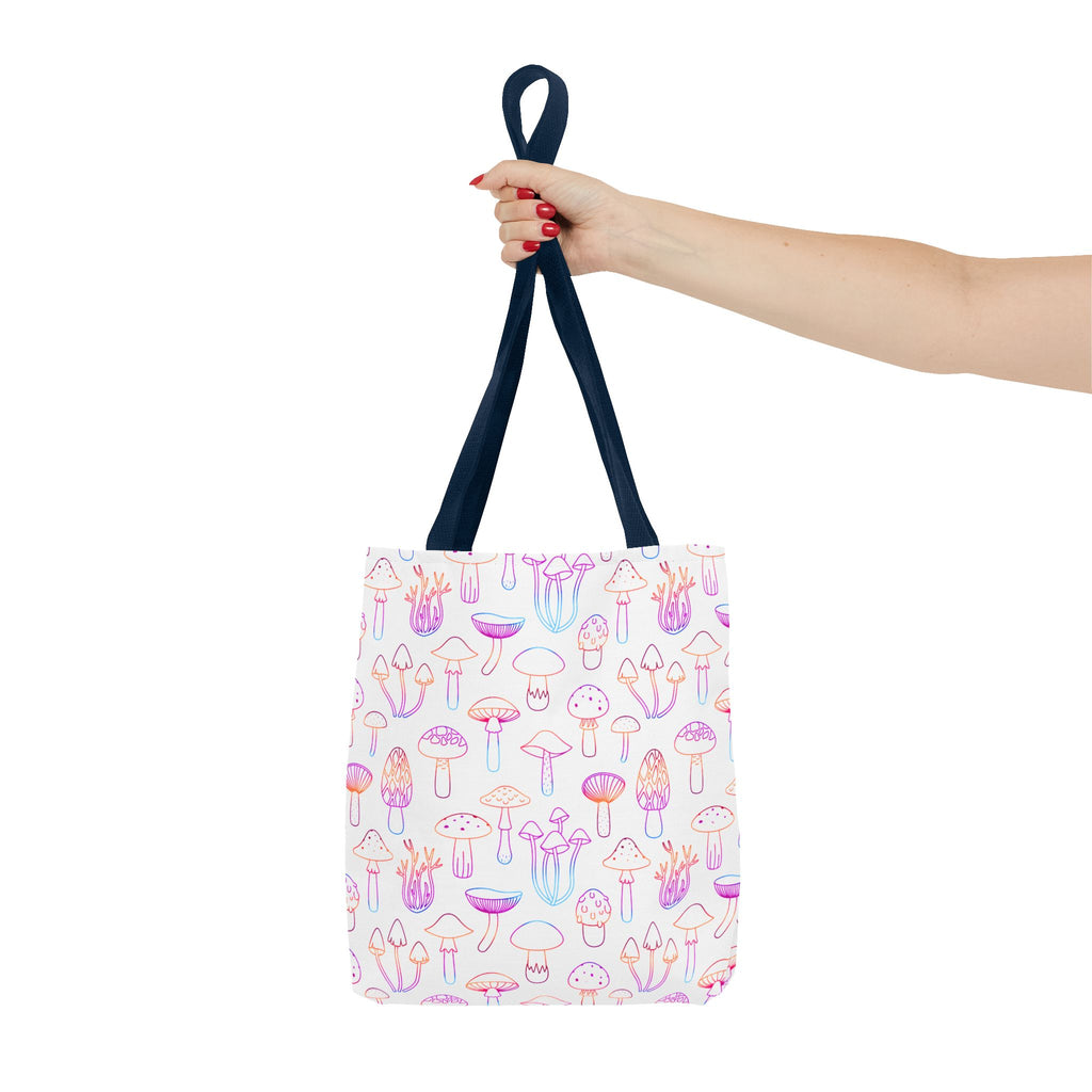 Colorful Mushroom Pattern Tote Bag - Eco-Friendly Grocery or Beach Tote