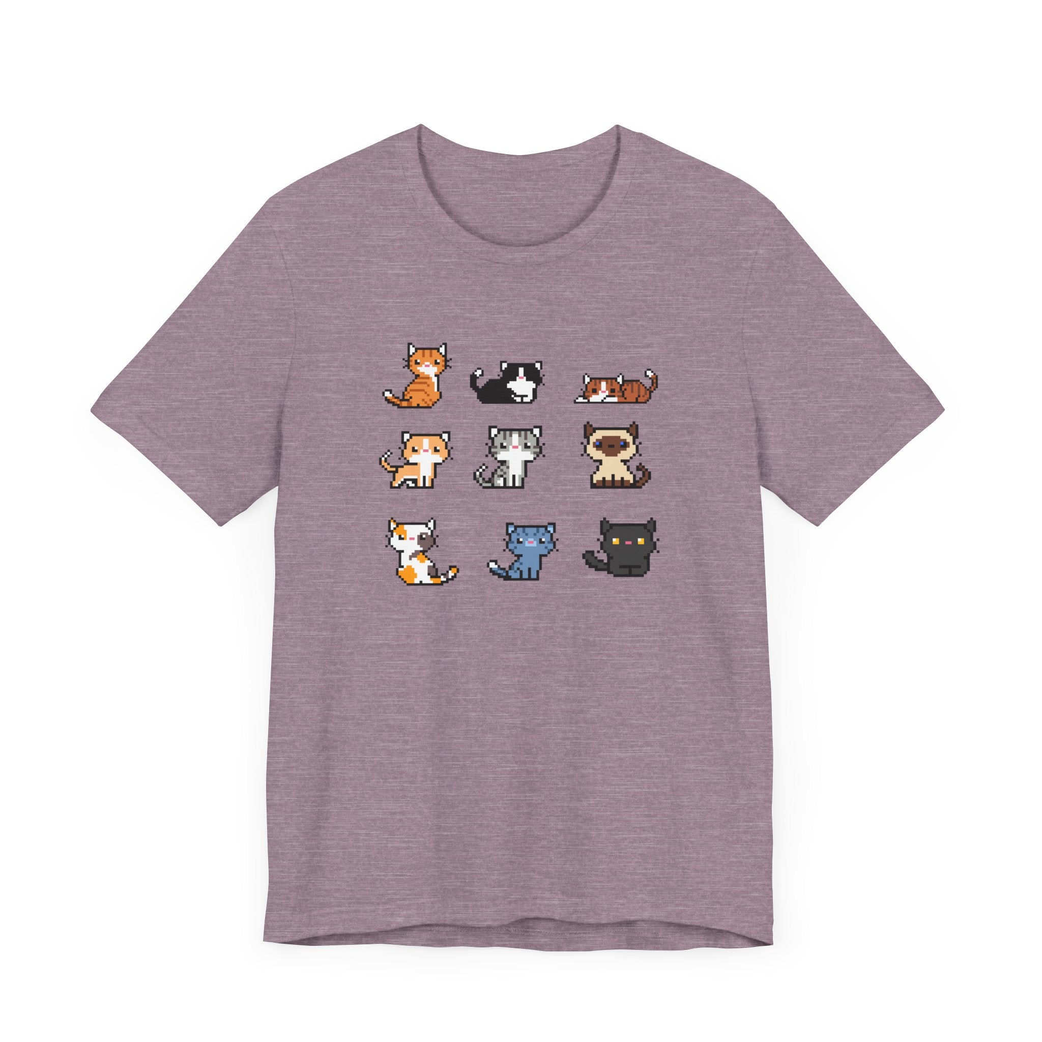 Cute Cat Pixel Art Unisex Short Sleeve Tee