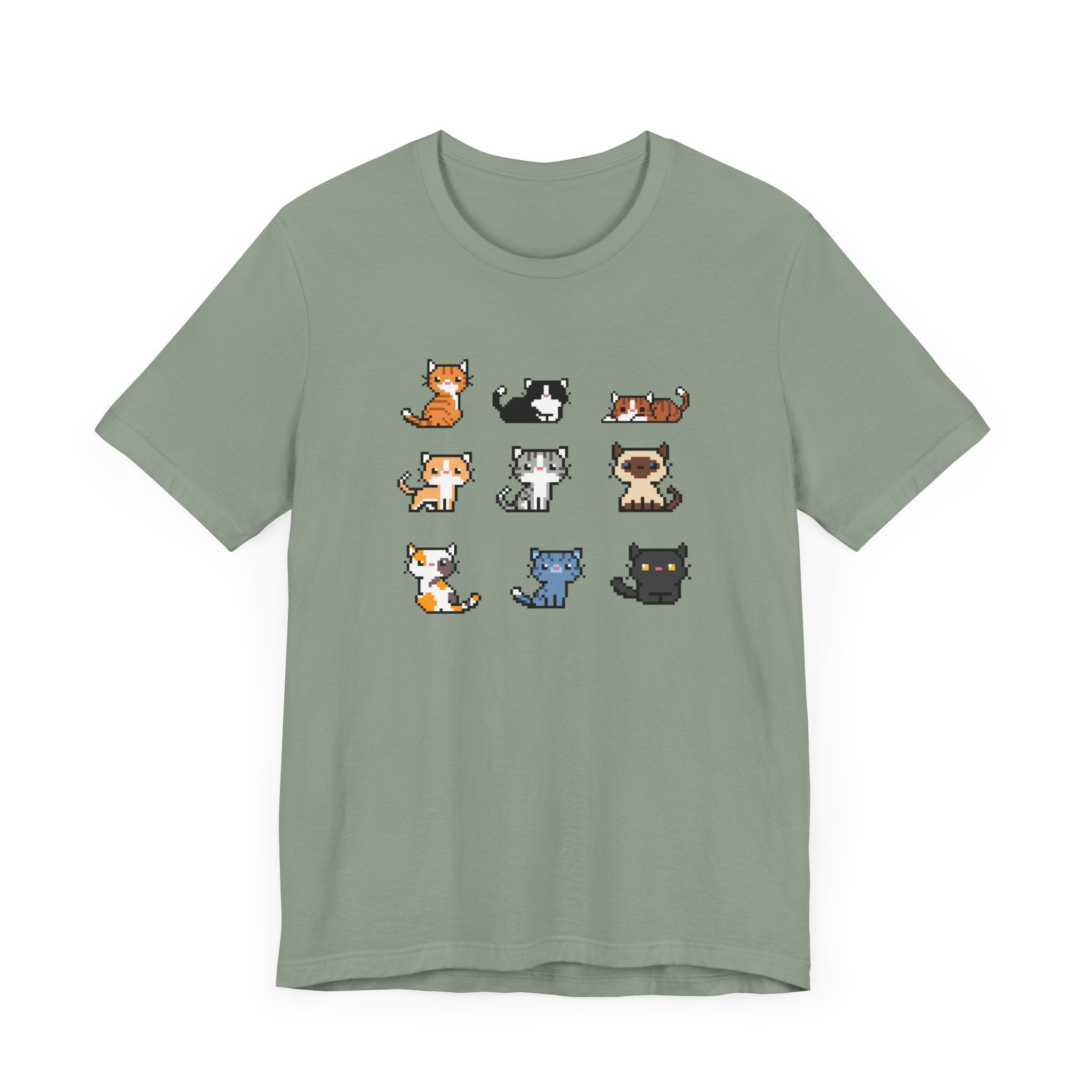Cute Cat Pixel Art Unisex Short Sleeve Tee