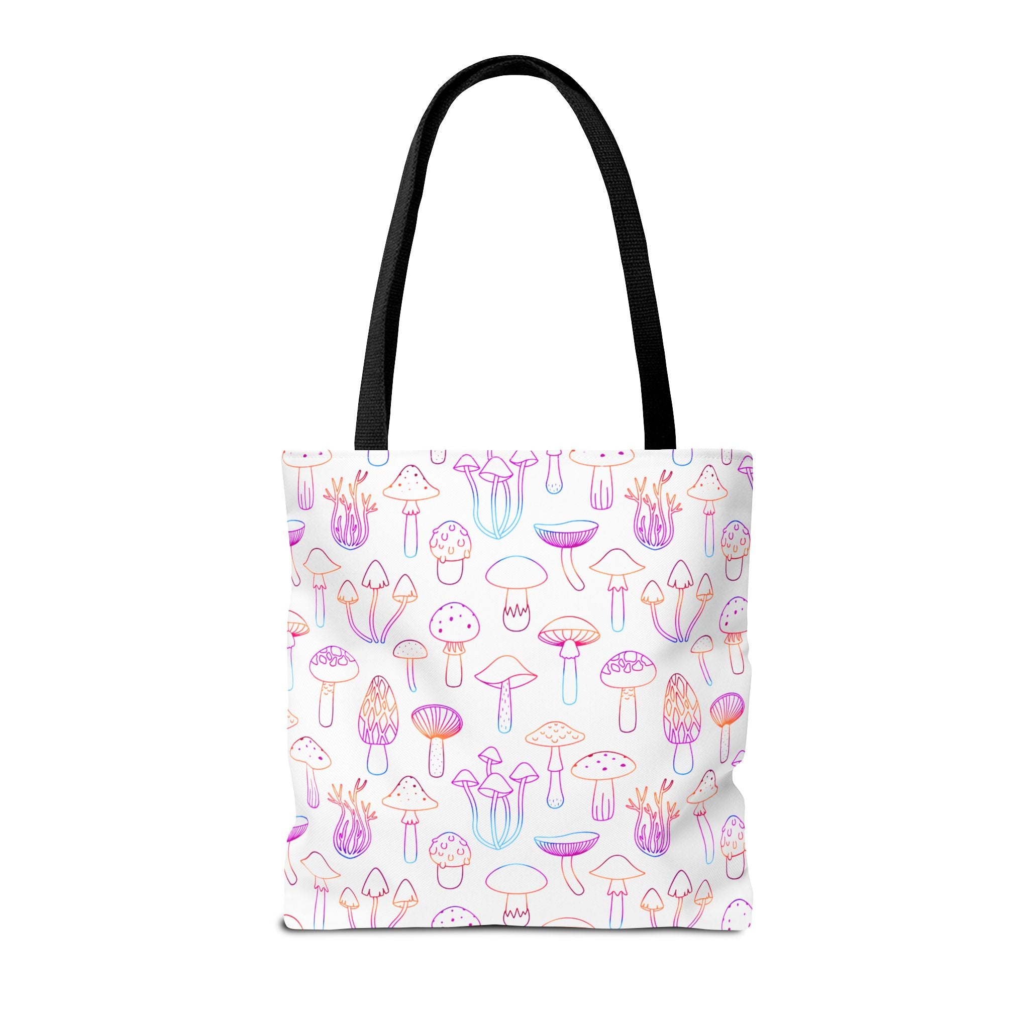 Colorful Mushroom Pattern Tote Bag - Eco-Friendly Grocery or Beach Tote