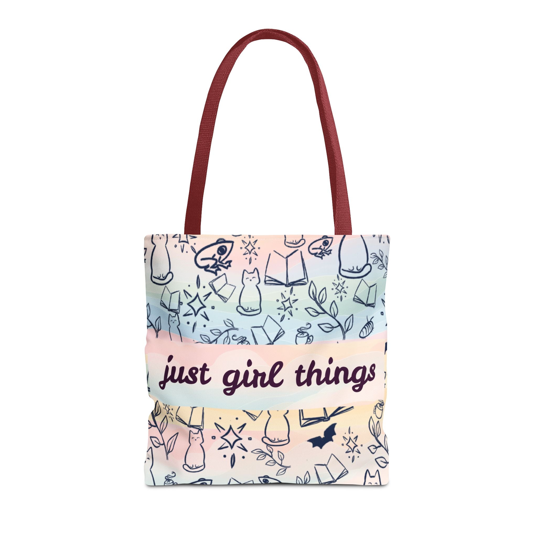 Just Girl Things Tote  "Cats, Books, Frogs & Bats? Yes, Please!"