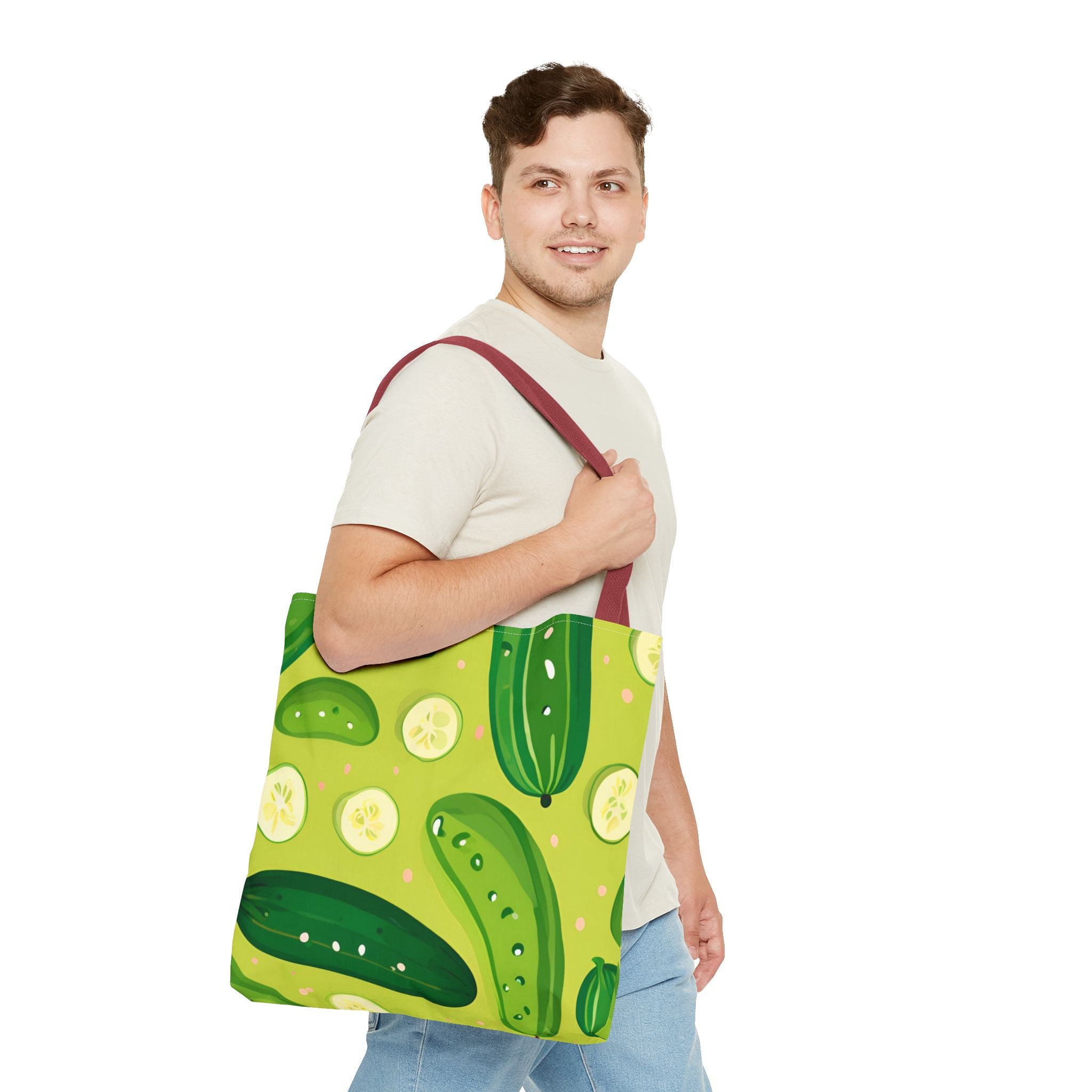 Pickles Pattern Tote Bag - Stylish Reusable Grocery & Beach Bag