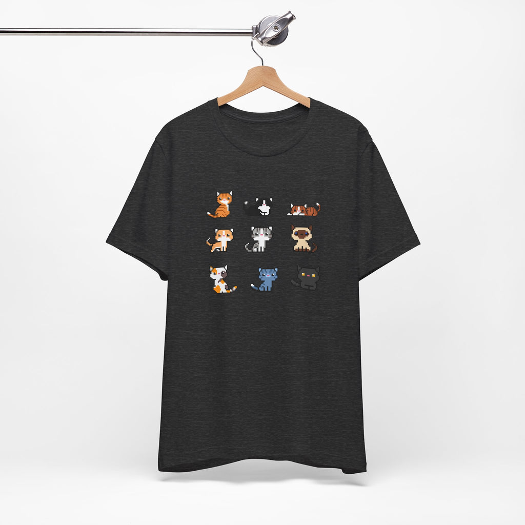 Cute Cat Pixel Art Unisex Short Sleeve Tee