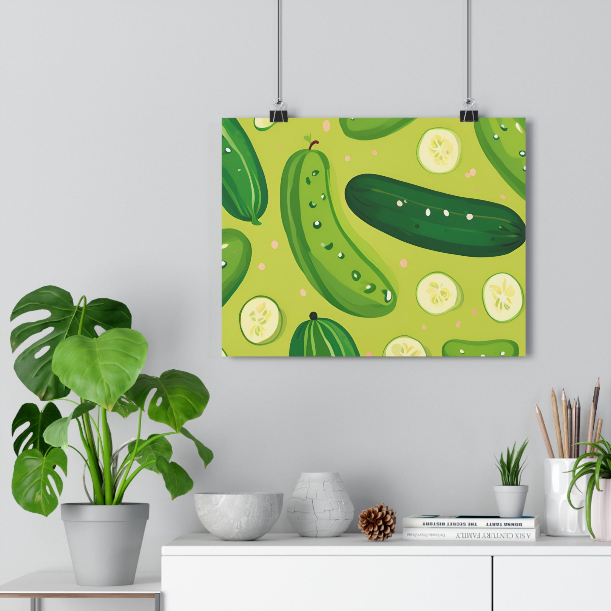 Whimsical Cucumber Giclée Art Print - Fun Kitchen Decor, Perfect for Food Lovers