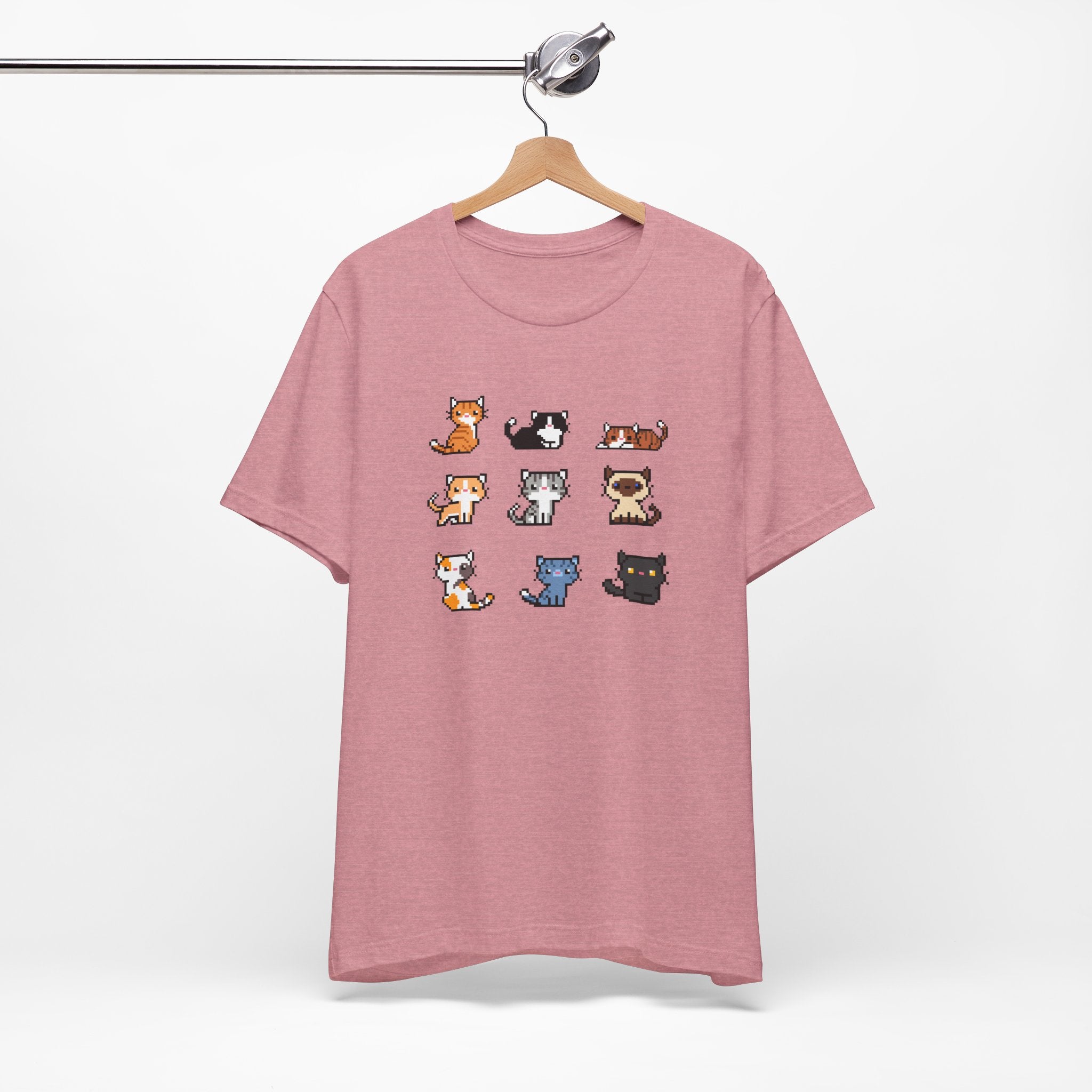 Cute Cat Pixel Art Unisex Short Sleeve Tee