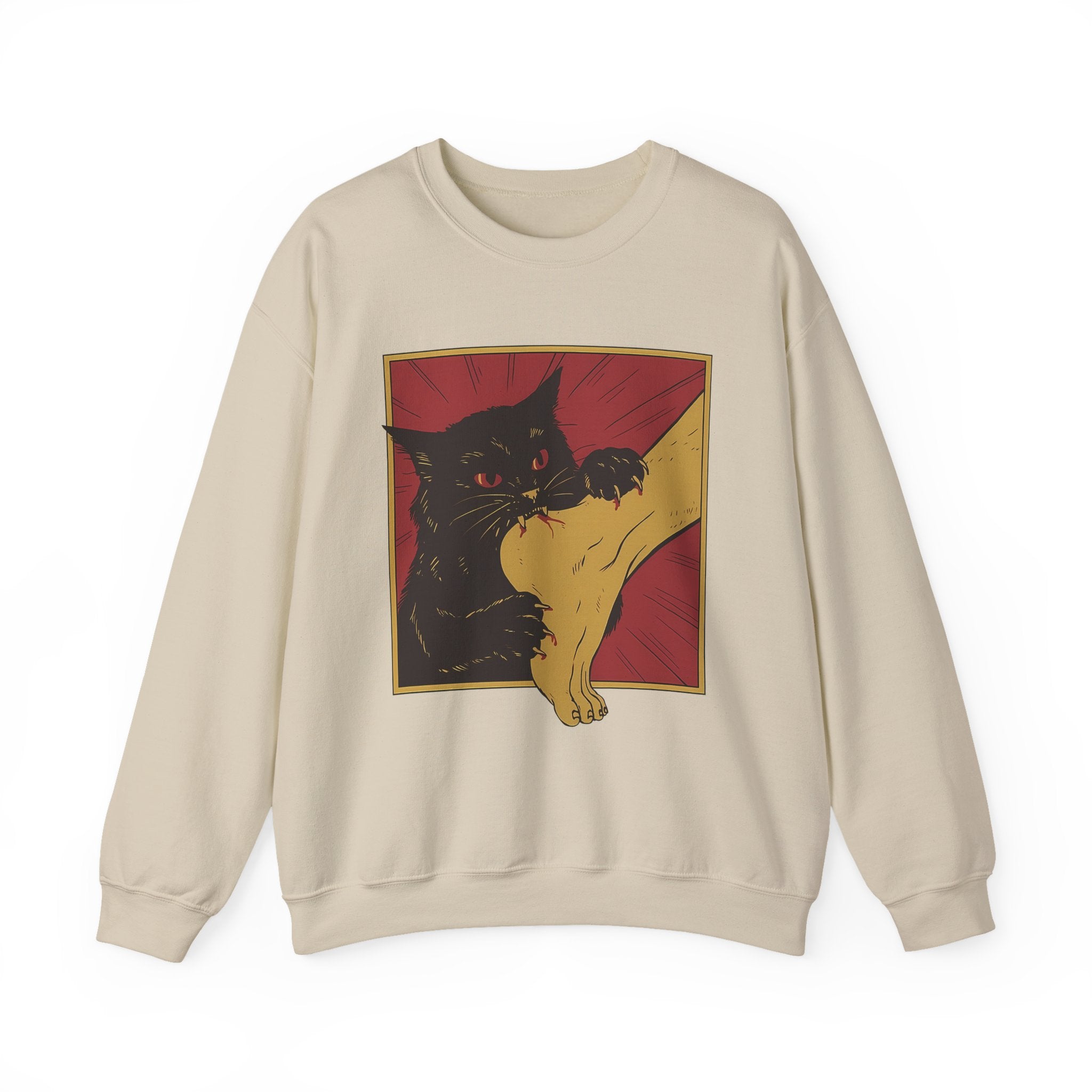 Cat Graphic Sweatshirt - Cozy Unisex Crewneck for Pet Lovers, Perfect for Casual Wear, Gift for Cat Owners, Fun and Comfy!