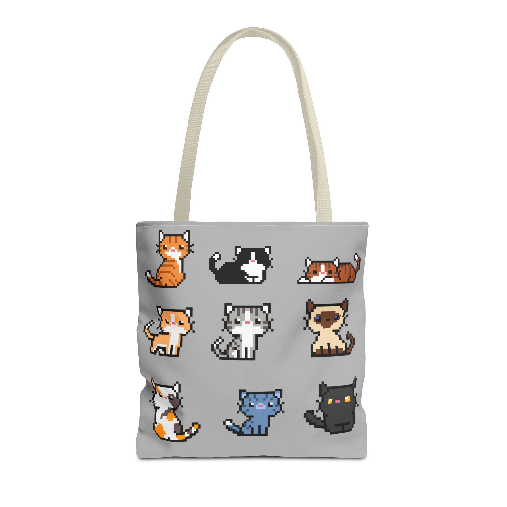 Cute Pixel Art Cat Tote Bag - Perfect for Cat Lovers & Everyday Use