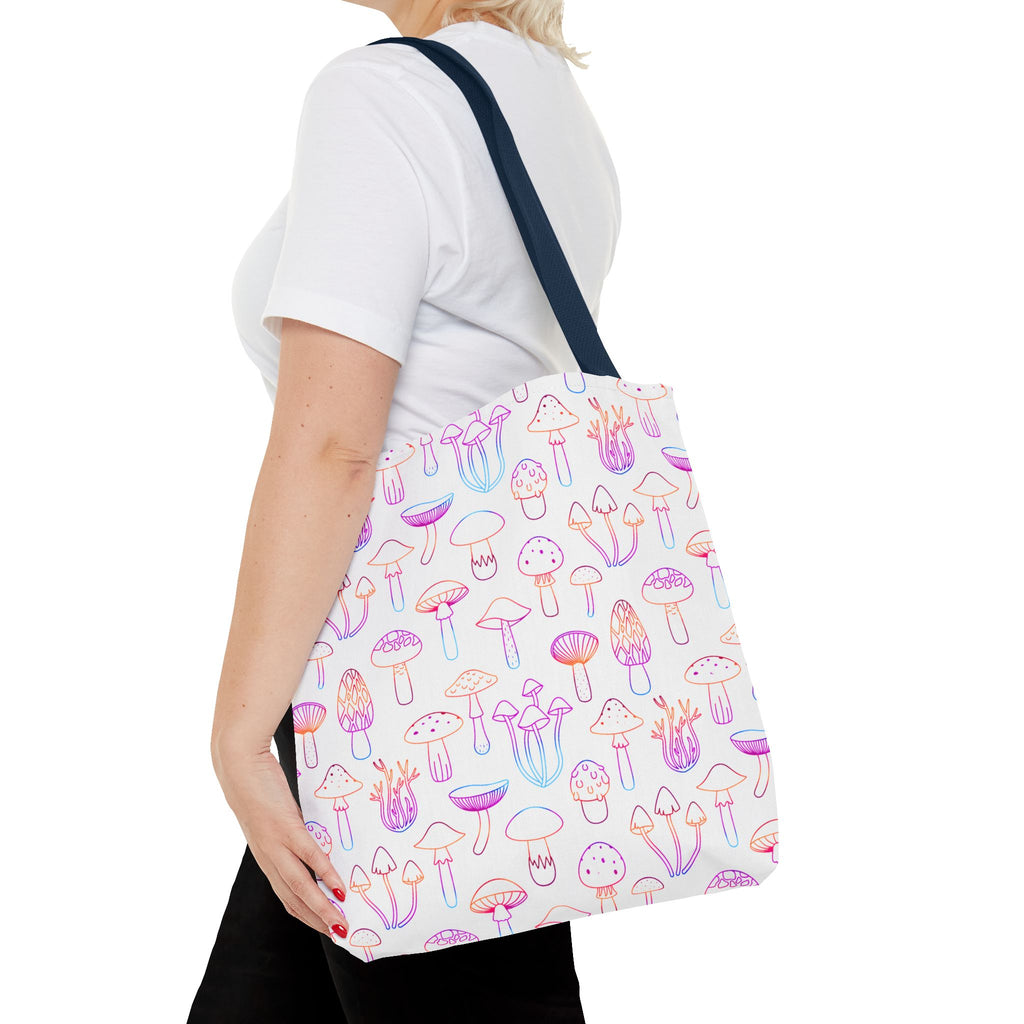 Colorful Mushroom Pattern Tote Bag - Eco-Friendly Grocery or Beach Tote