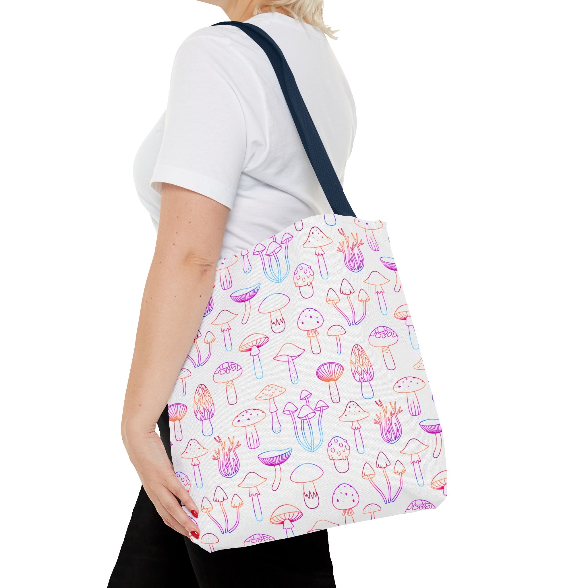 Colorful Mushroom Pattern Tote Bag - Eco-Friendly Grocery or Beach Tote