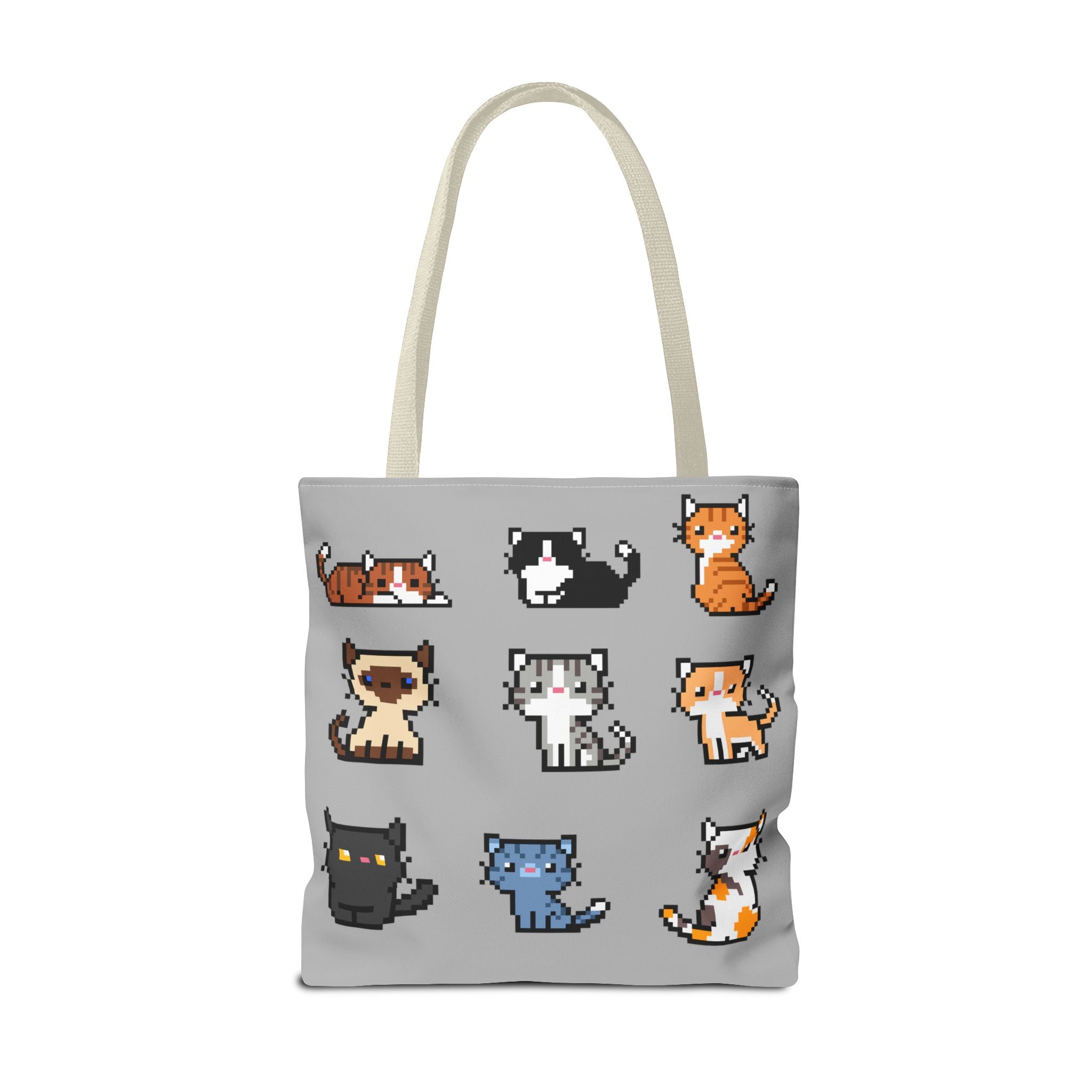 Cute Pixel Art Cat Tote Bag - Perfect for Cat Lovers & Everyday Use
