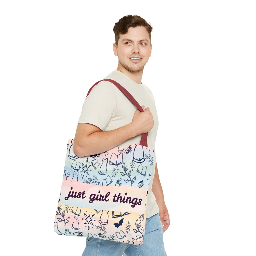 Just Girl Things Tote  "Cats, Books, Frogs & Bats? Yes, Please!"