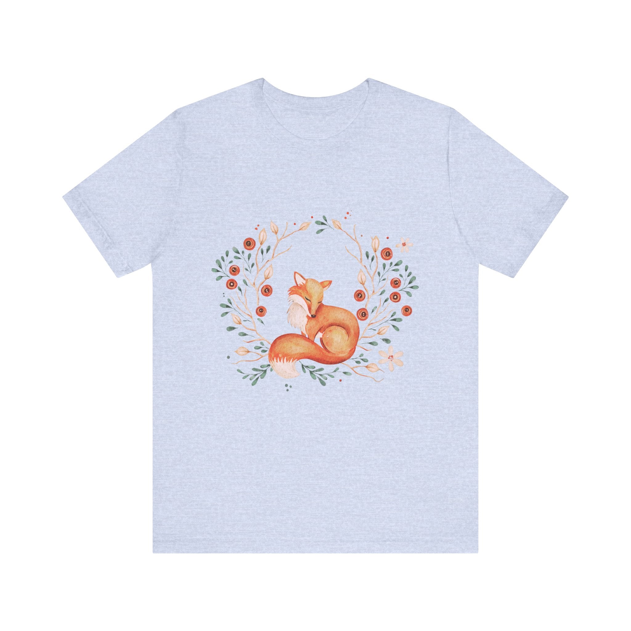 Whimsical Fox Unisex Jersey Tee, Forest Animal Shirt, Cute Gift for Nature Lovers, Relaxed Fit, Eco-Friendly Fabric