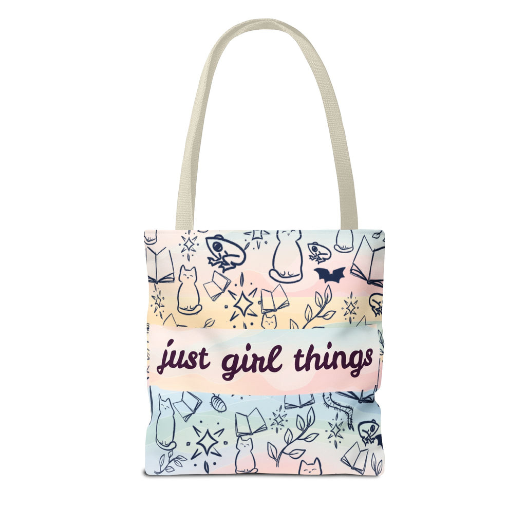 Just Girl Things Tote  "Cats, Books, Frogs & Bats? Yes, Please!"