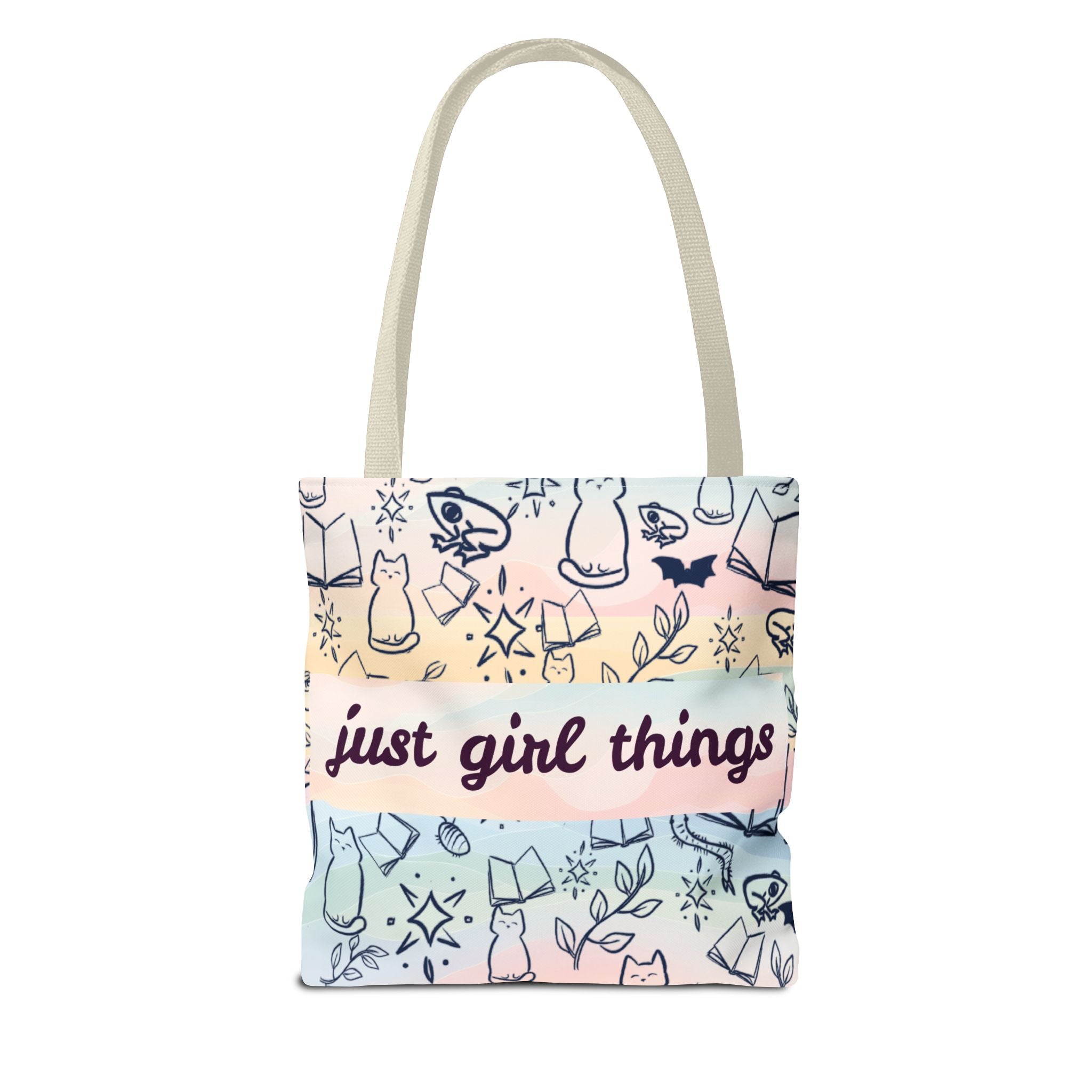 Just Girl Things Tote  "Cats, Books, Frogs & Bats? Yes, Please!"