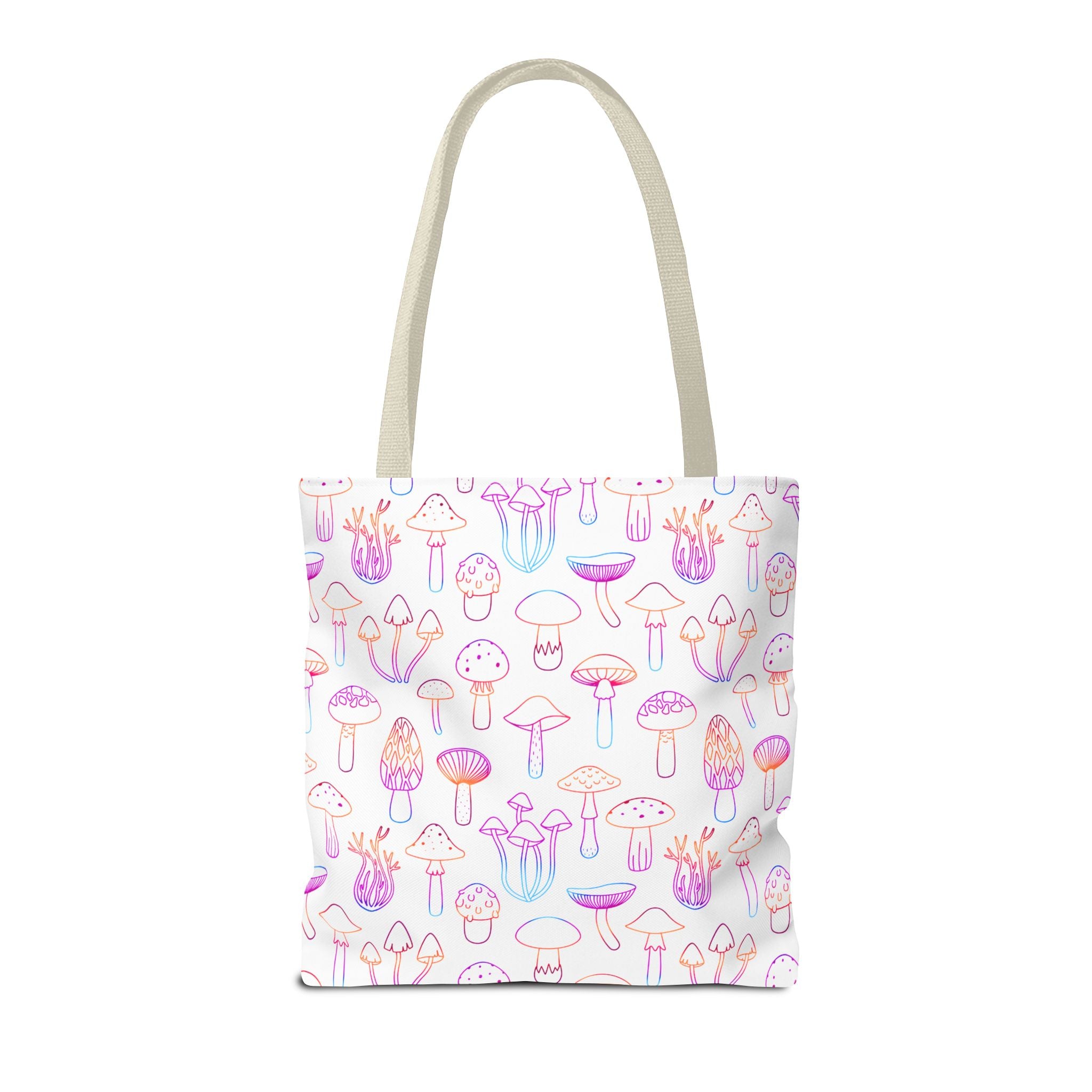 Colorful Mushroom Pattern Tote Bag - Eco-Friendly Grocery or Beach Tote