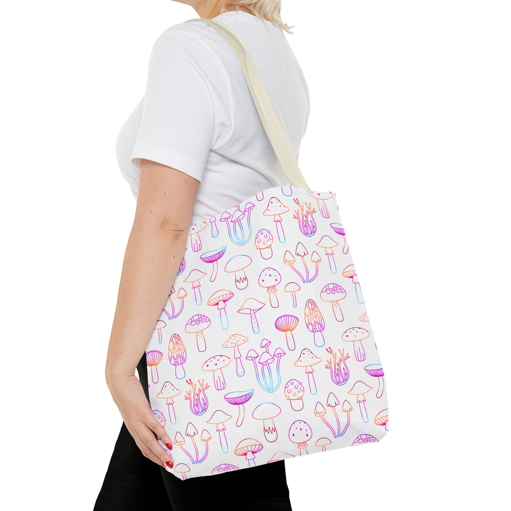 Colorful Mushroom Pattern Tote Bag - Eco-Friendly Grocery or Beach Tote