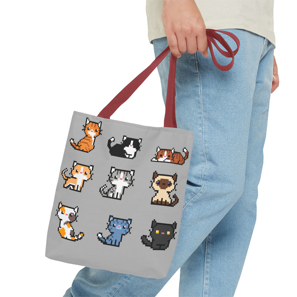 Cute Pixel Art Cat Tote Bag - Perfect for Cat Lovers & Everyday Use