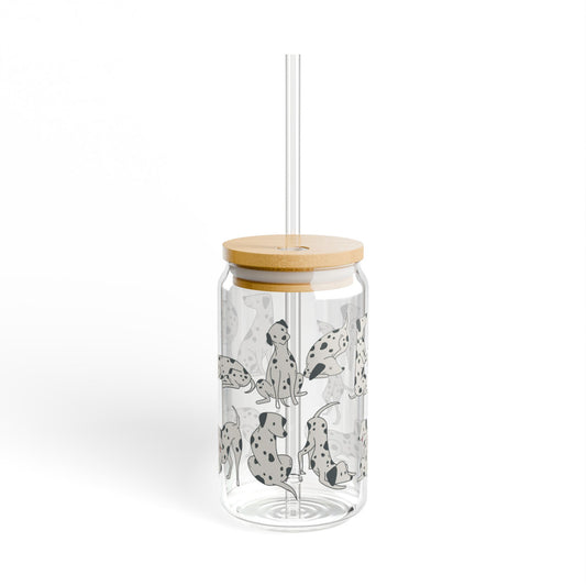 Dalmatian Sipper Glass | Cute Dog Lover Drinkware | Eco-Friendly, Gift for Pet Lovers, Summer Vibes, Home Decor, Fun Party Glass