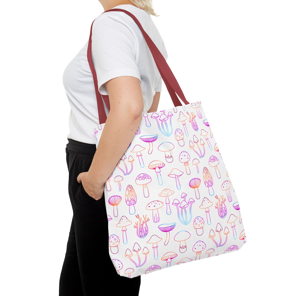 Colorful Mushroom Pattern Tote Bag - Eco-Friendly Grocery or Beach Tote