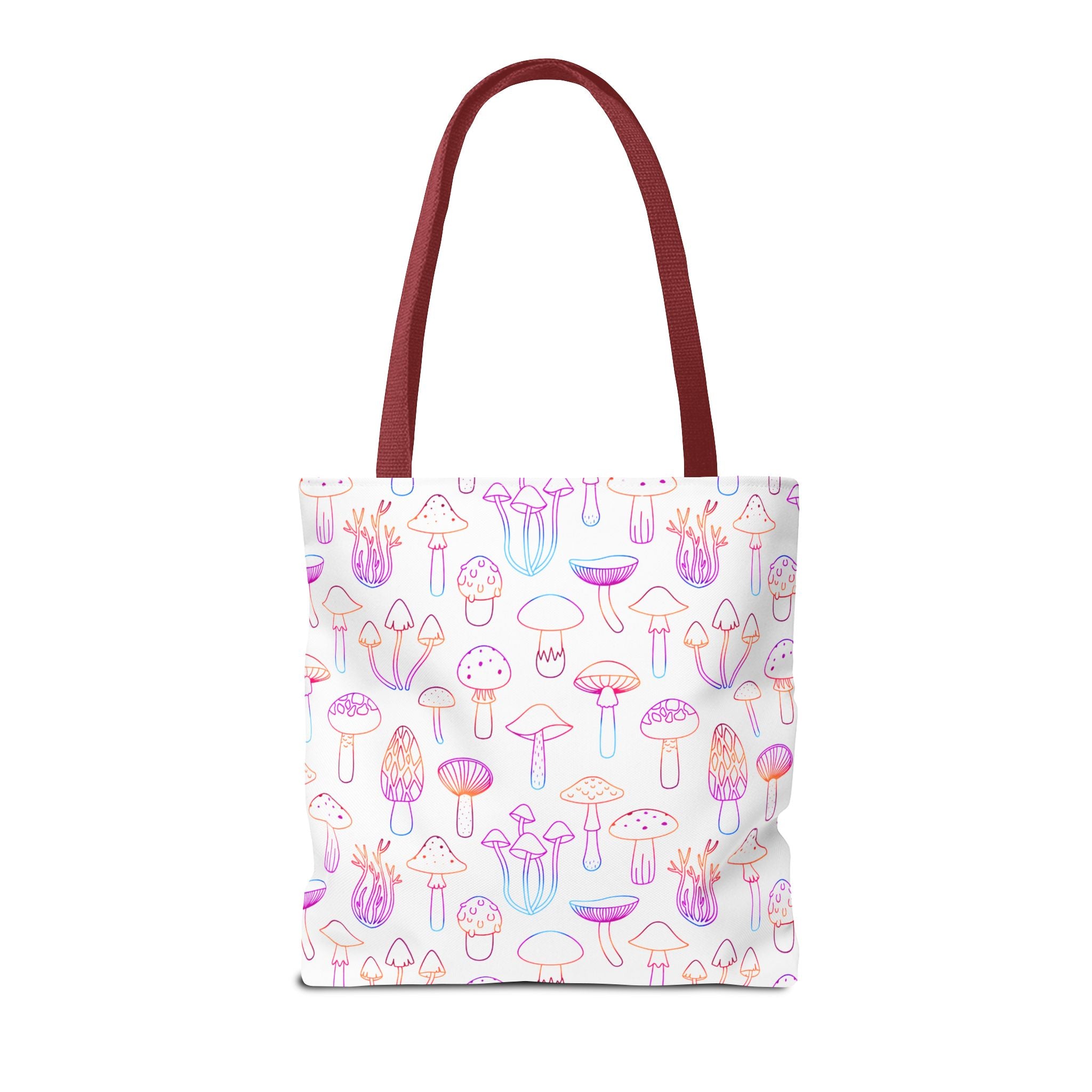 Colorful Mushroom Pattern Tote Bag - Eco-Friendly Grocery or Beach Tote